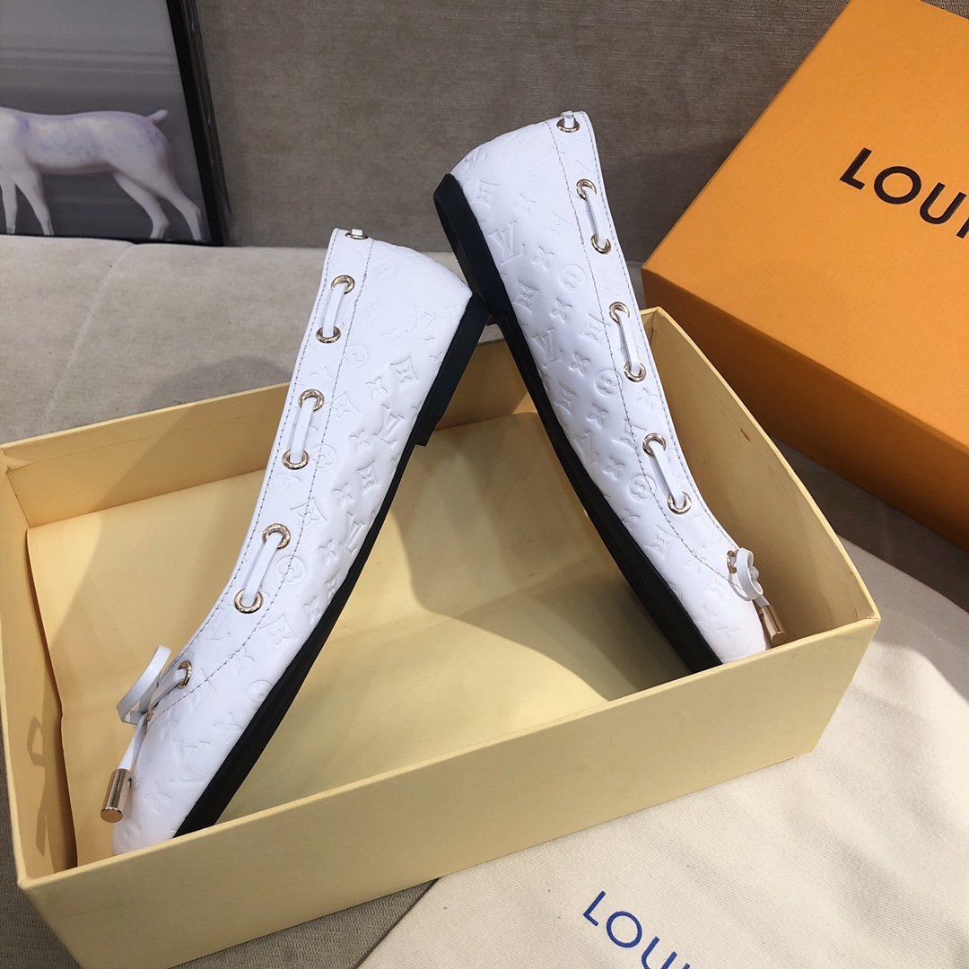 Louis Vuitton Gloria Flat Loafer White For Women LV - Soul Replicas