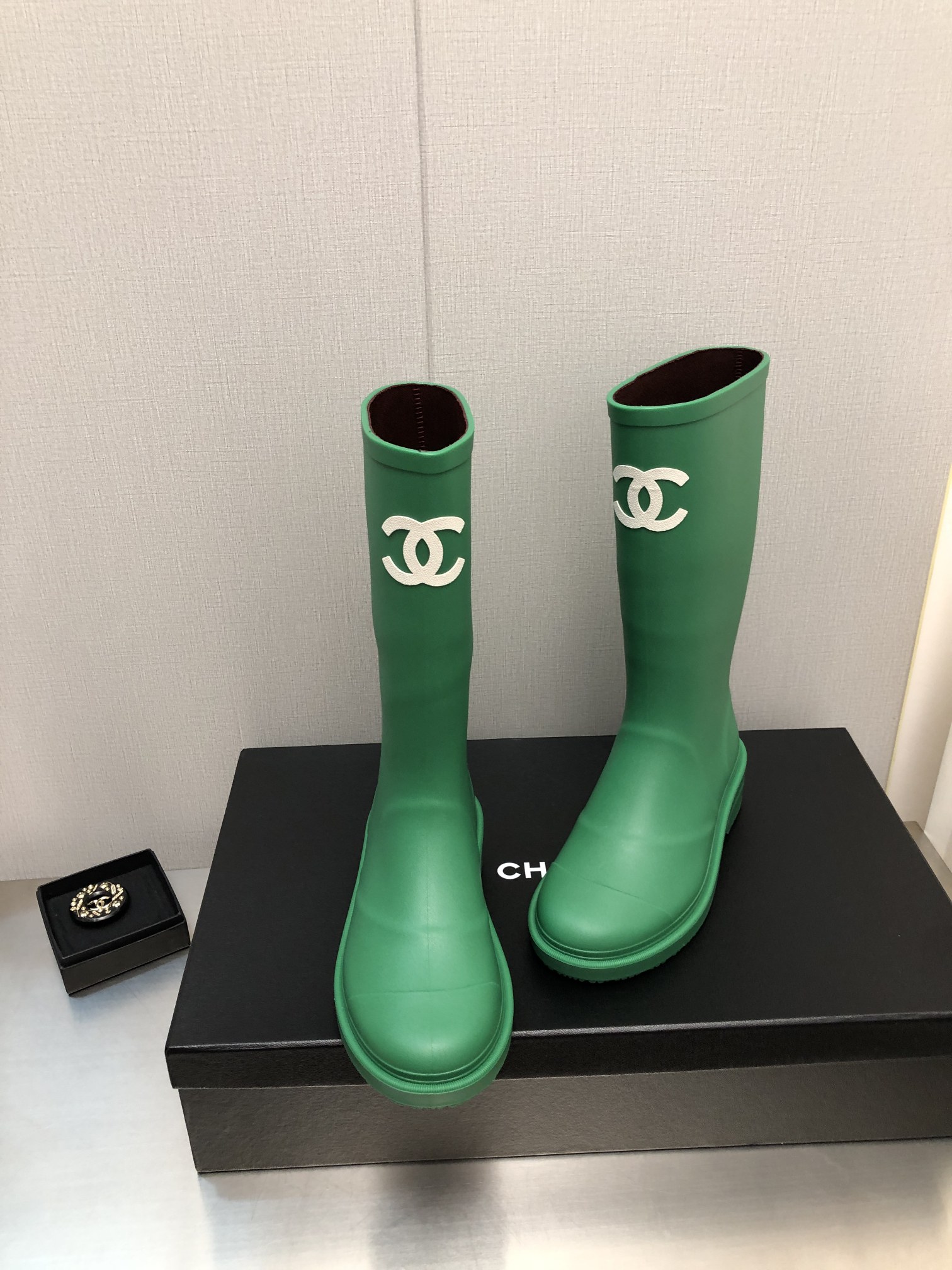 Chanel Women's Hight Boots Green For Women - Soul Replicas