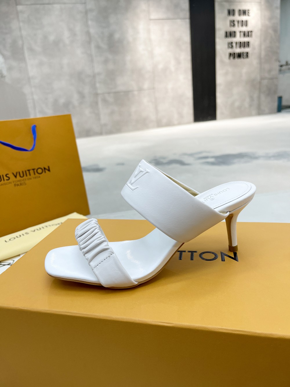 Louis Vuitton Women's Drapy Mule White For Women LV - Soul Replicas