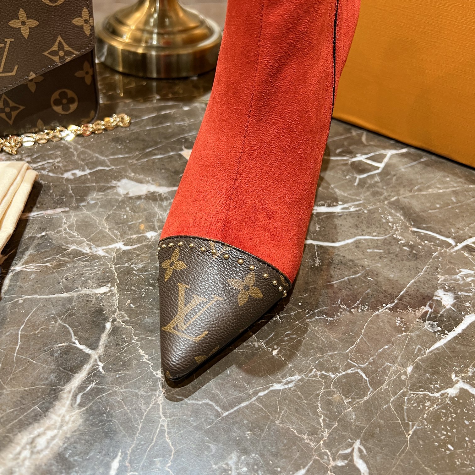 Louis Vuitton Women's Cherie Ankle Boots Red For Women LV - Soul Replicas
