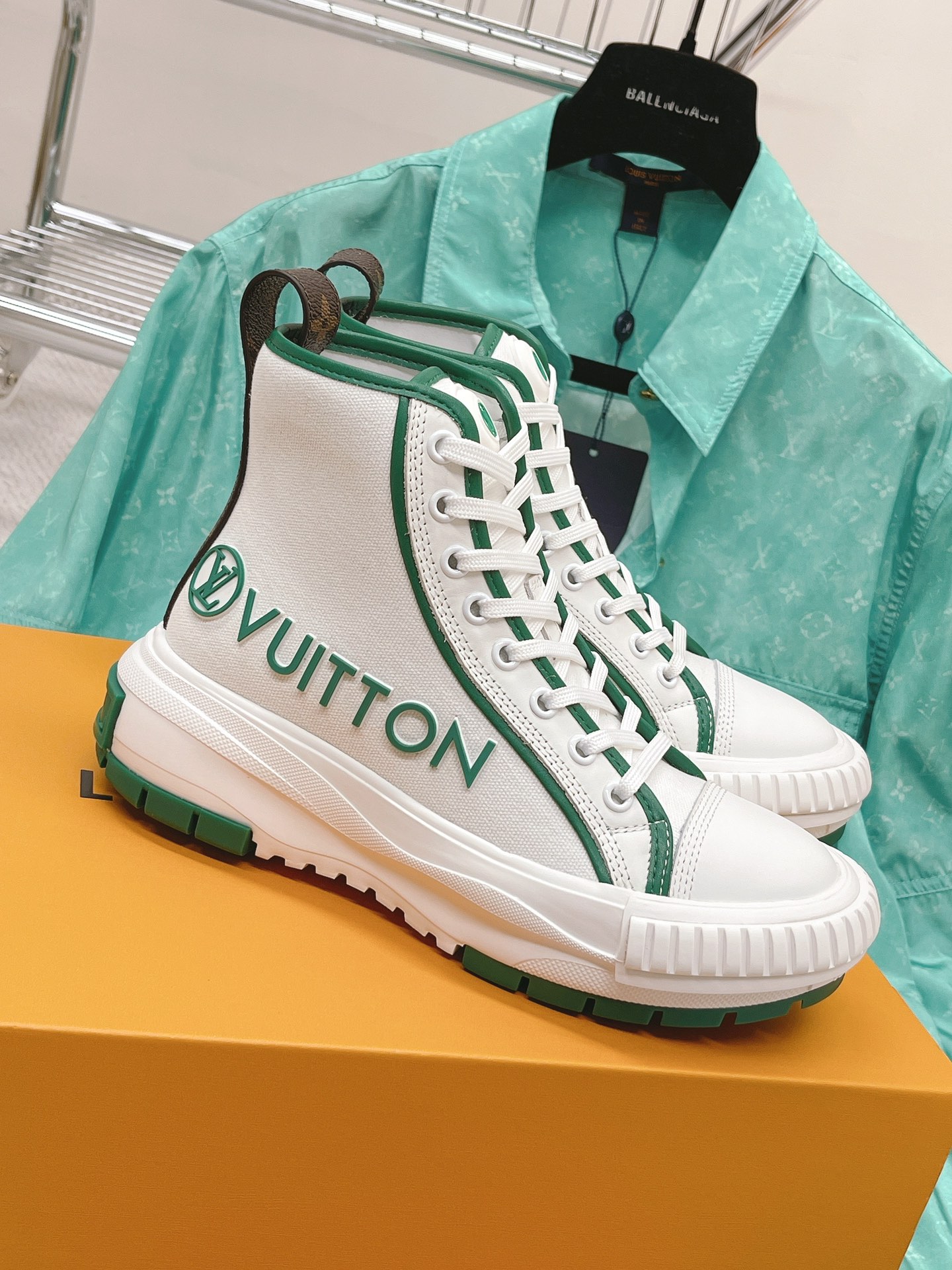 Louis Vuitton Women's LV Squad Sneaker Boot Green For Women LV - Soul Replicas