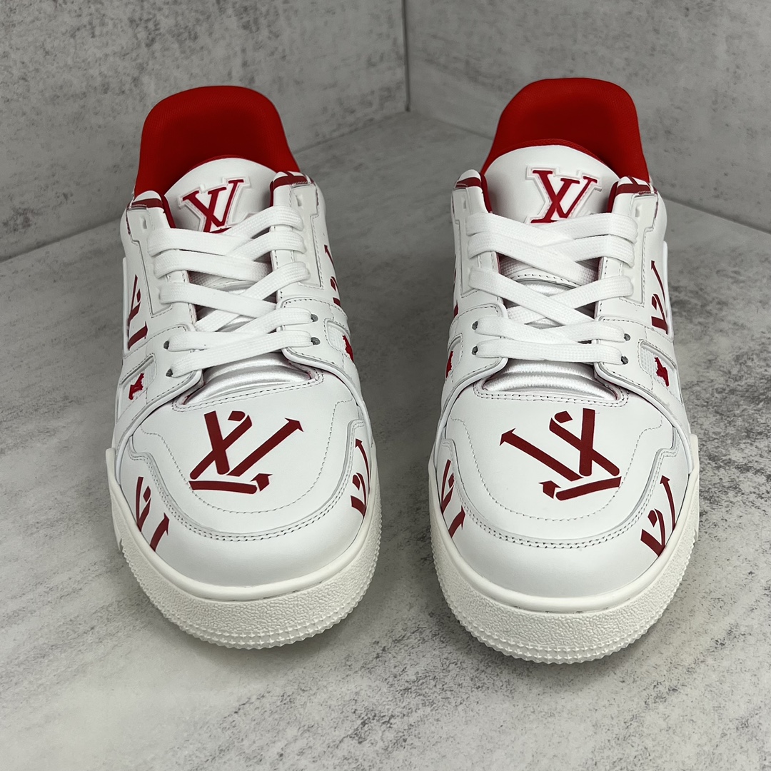 Louis Vuitton Women's LV Trainer Sneaker Red For Women LV - Soul Replicas