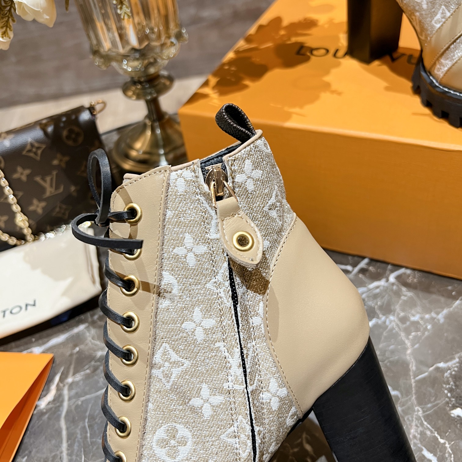 Louis Vuitton Women's Star Trail Ankle Boot Beige For Women LV - Soul Replicas