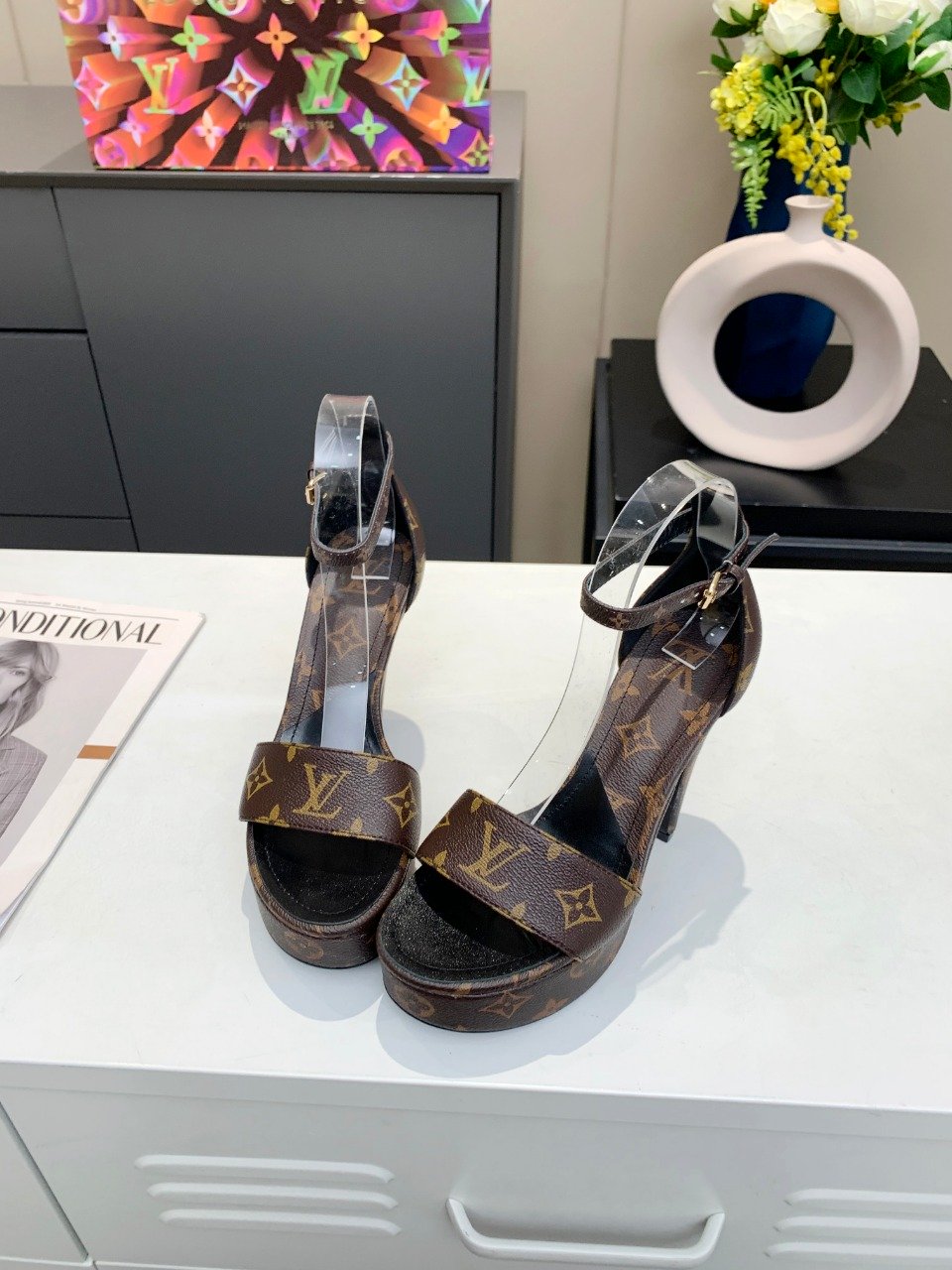 Louis Vuitton Women's Afterglow Platform Sandal Brown For Women LV - Soul Replicas