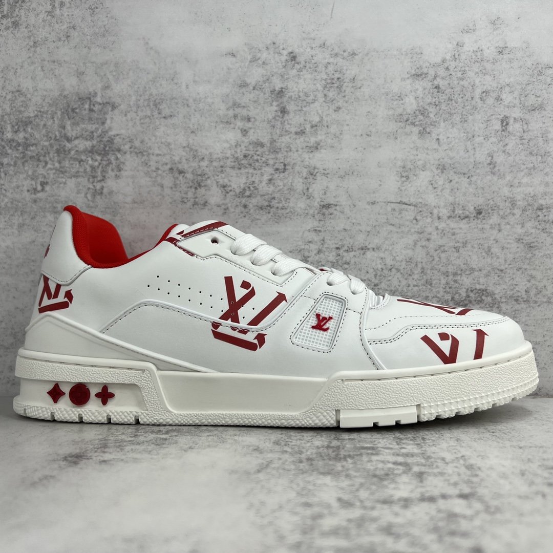 Louis Vuitton Women's LV Trainer Sneaker Red For Women LV - Soul Replicas