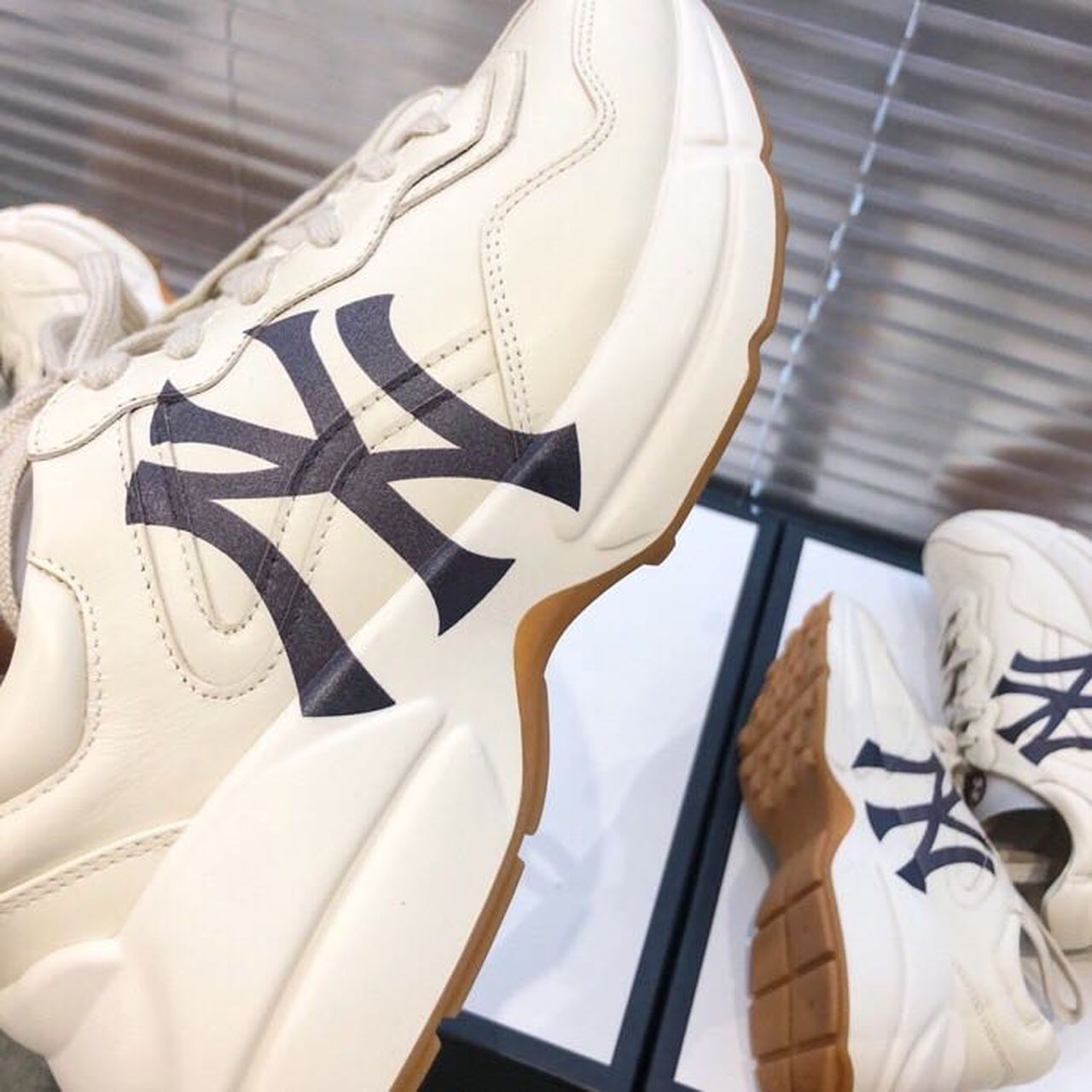 Gucci Women's Rhyton NY Yankees Sneaker White For Women Gucci - Soul Replicas