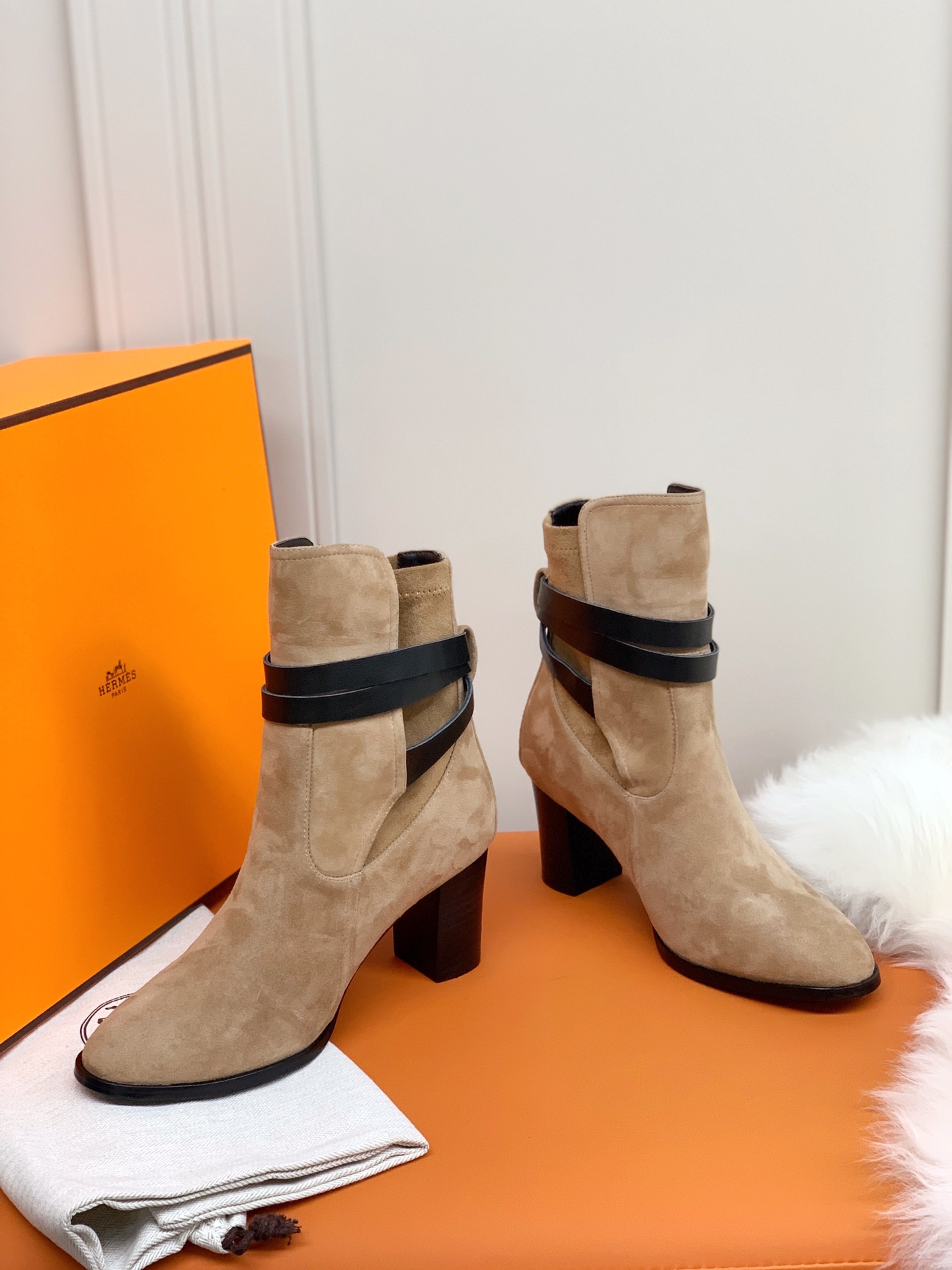 Hermes Frenchie 70 Ankle Boot Beige For Women 2.8in/7cm. - Soul Replicas