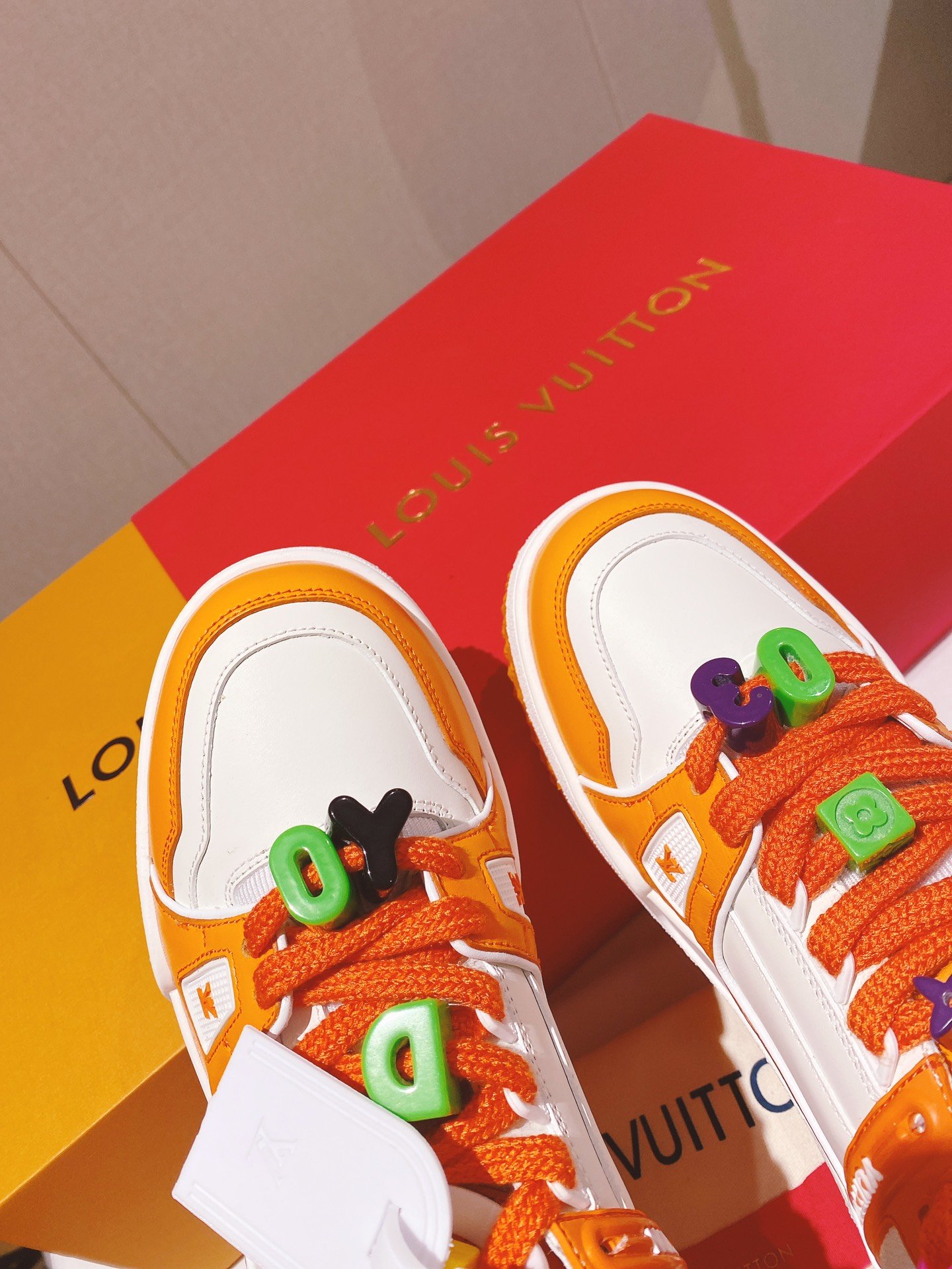 Louis Vuitton Women's LV Trainer Sneaker Orange For Women LV - Soul Replicas
