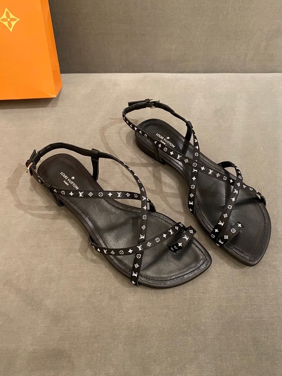 Louis Vuitton Citizen Flat Sandal Satin Black For Women LV - Soul Replicas