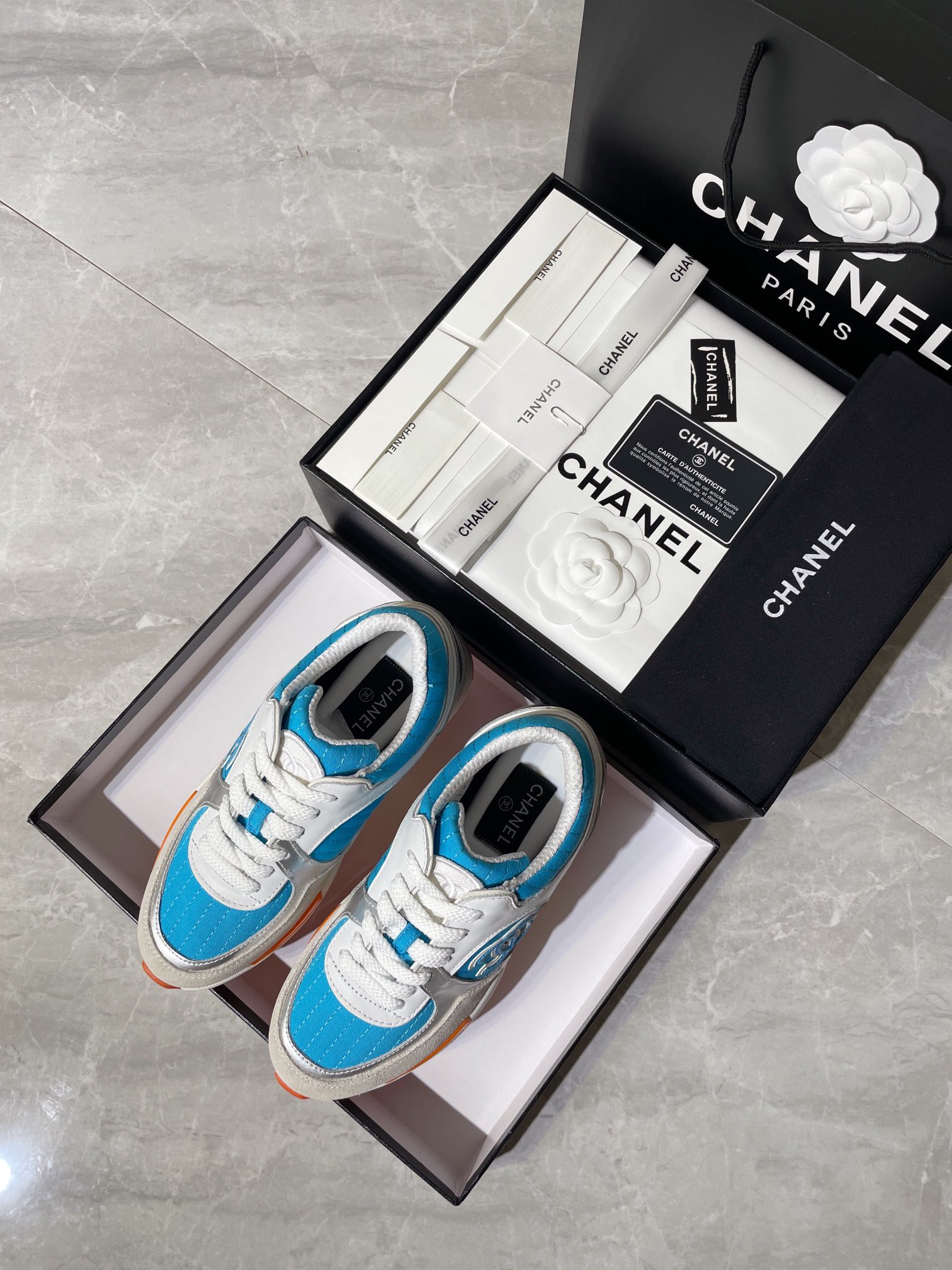 Chanel Women's Sneakers In Fabric Blue For Women - Soul Replicas
