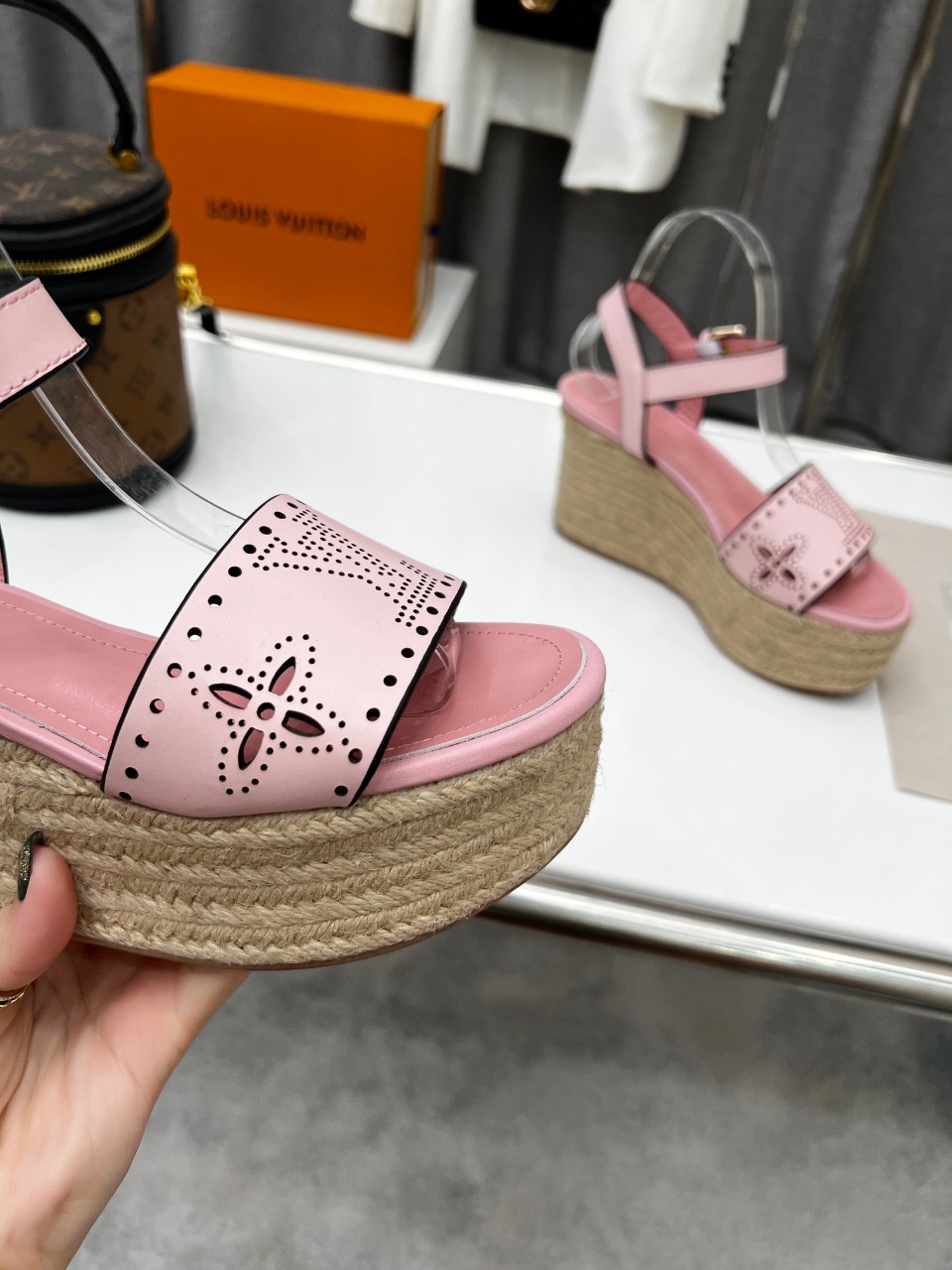 Louis Vuitton Women's Starboard Wedge Sandal Pink For Women LV - Soul Replicas