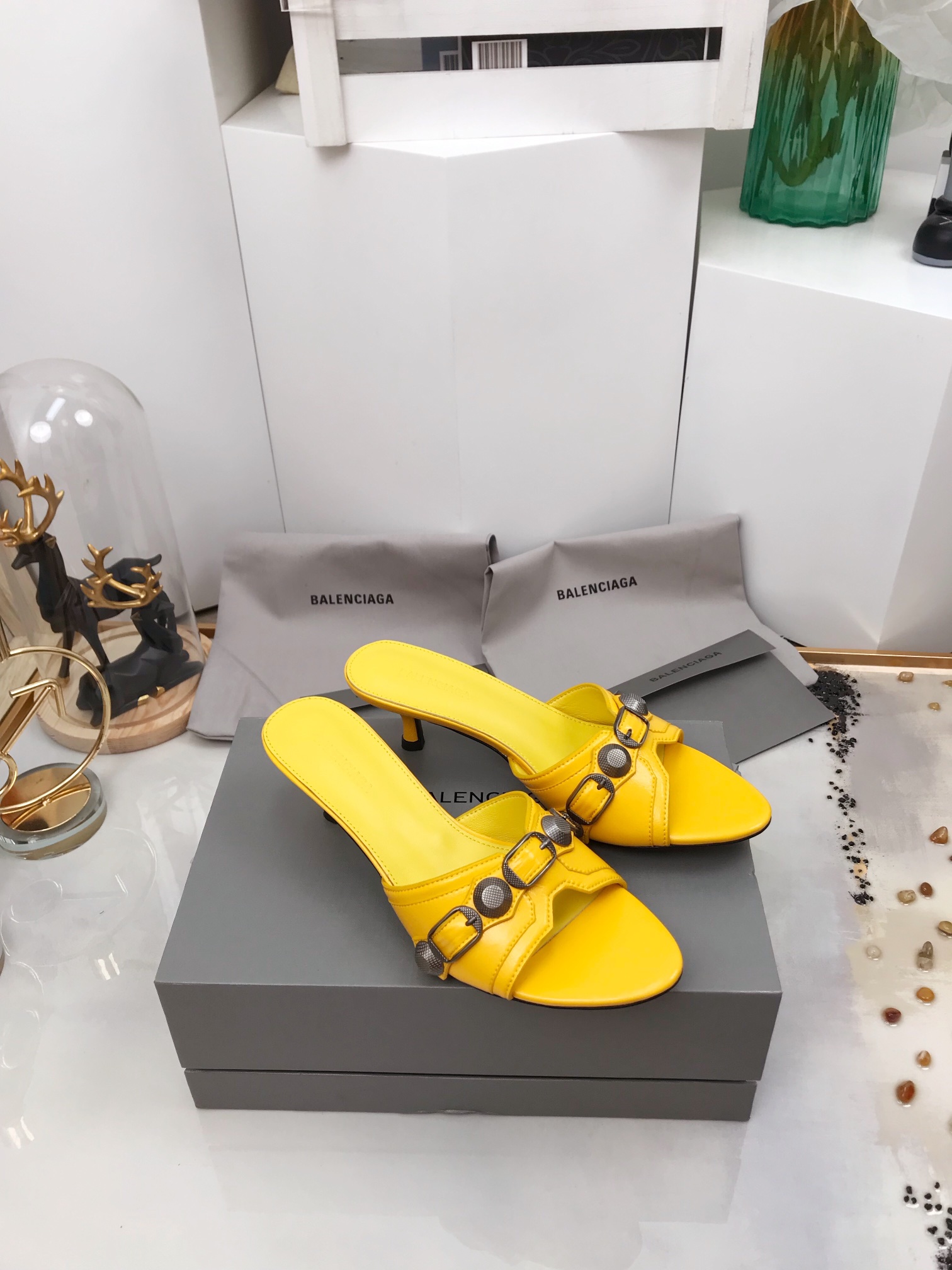 Balenciaga Cagole Sandal Yellow For Women - Soul Replicas