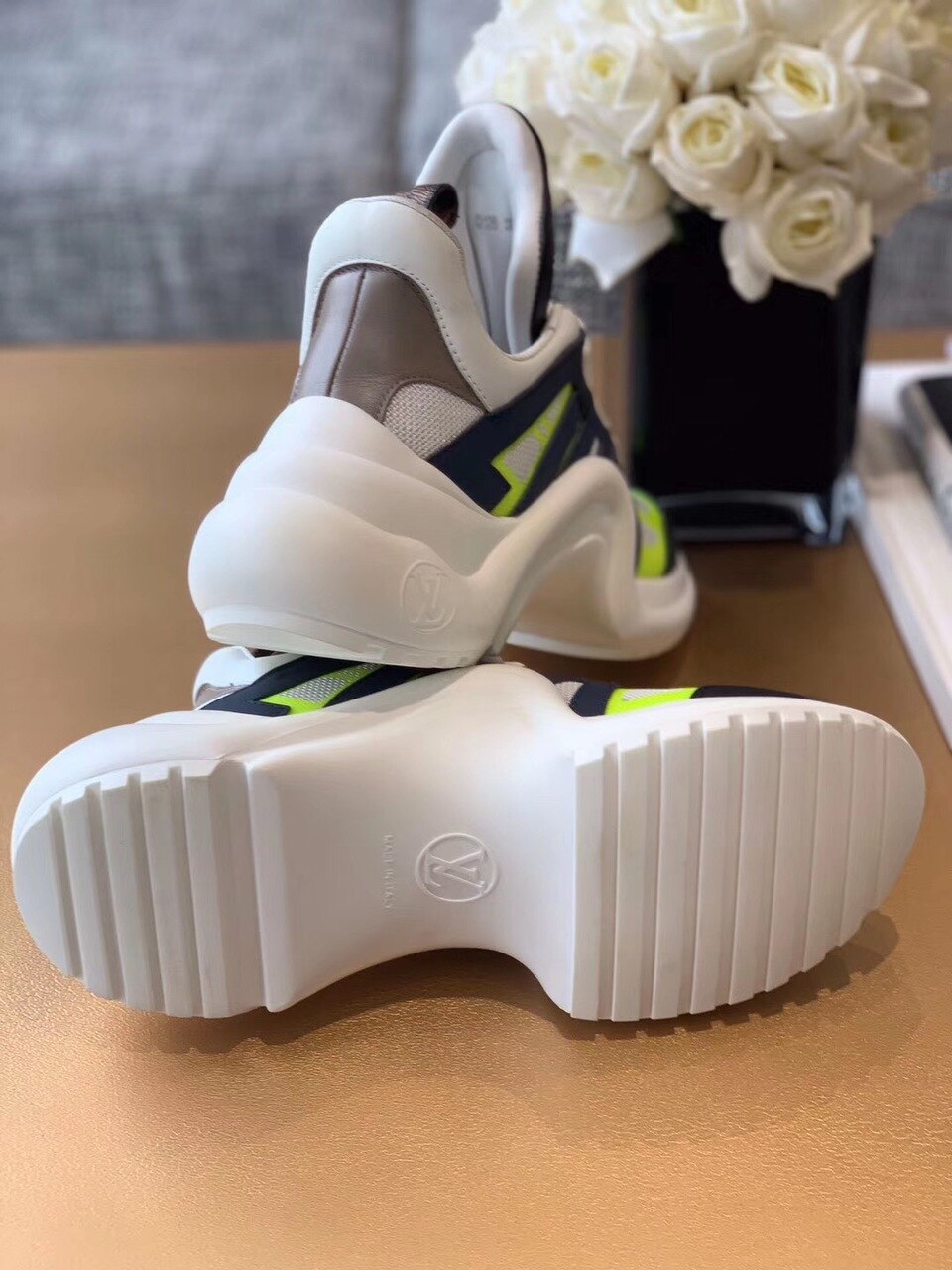 Louis Vuitton LV Archlight Sneaker Patent Monogram Material Black/White For Women LV - Soul Replicas