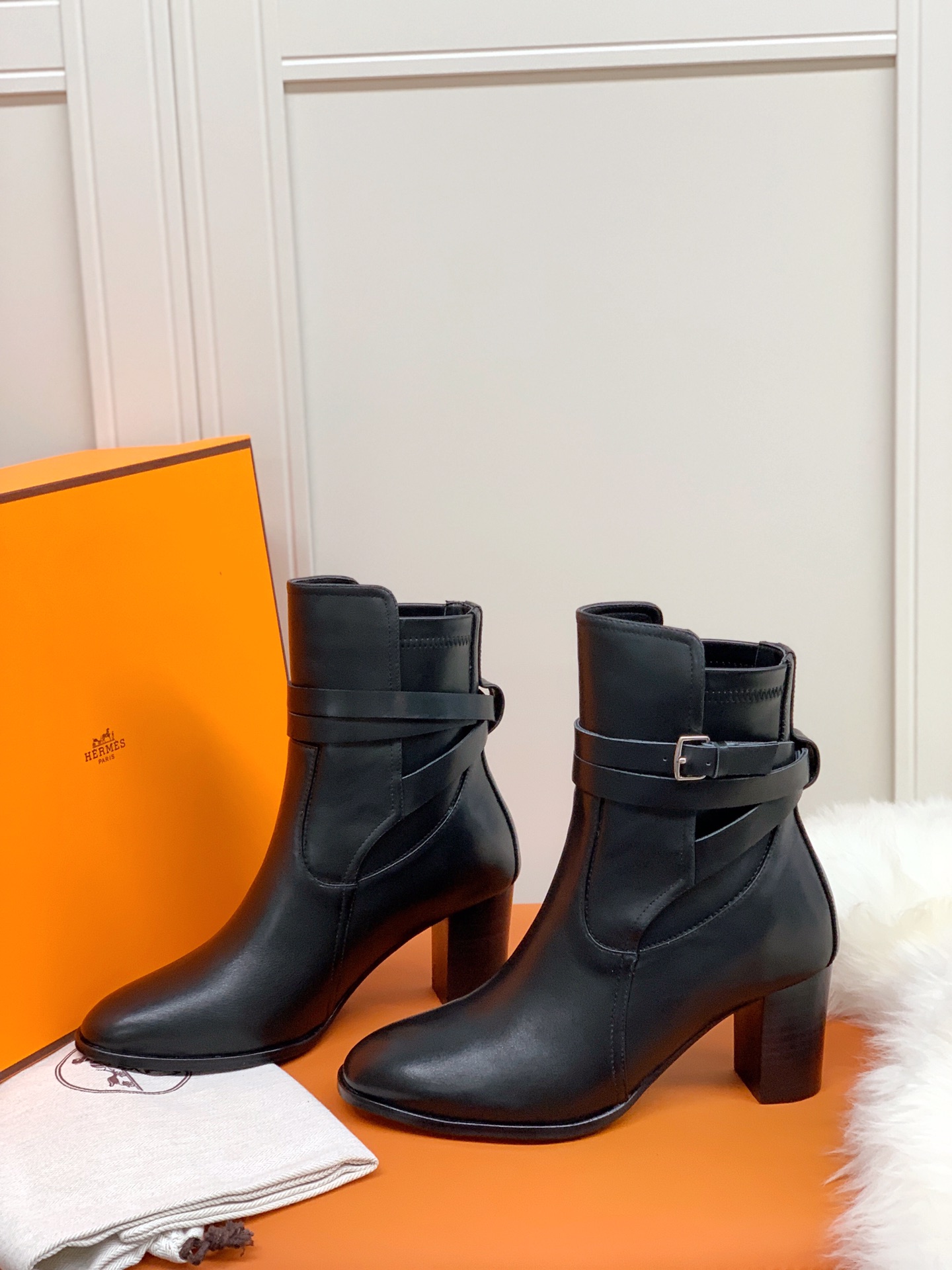 Hermes Frenchie 70 Ankle Boot Black For Women 2.8in/7cm - Soul Replicas