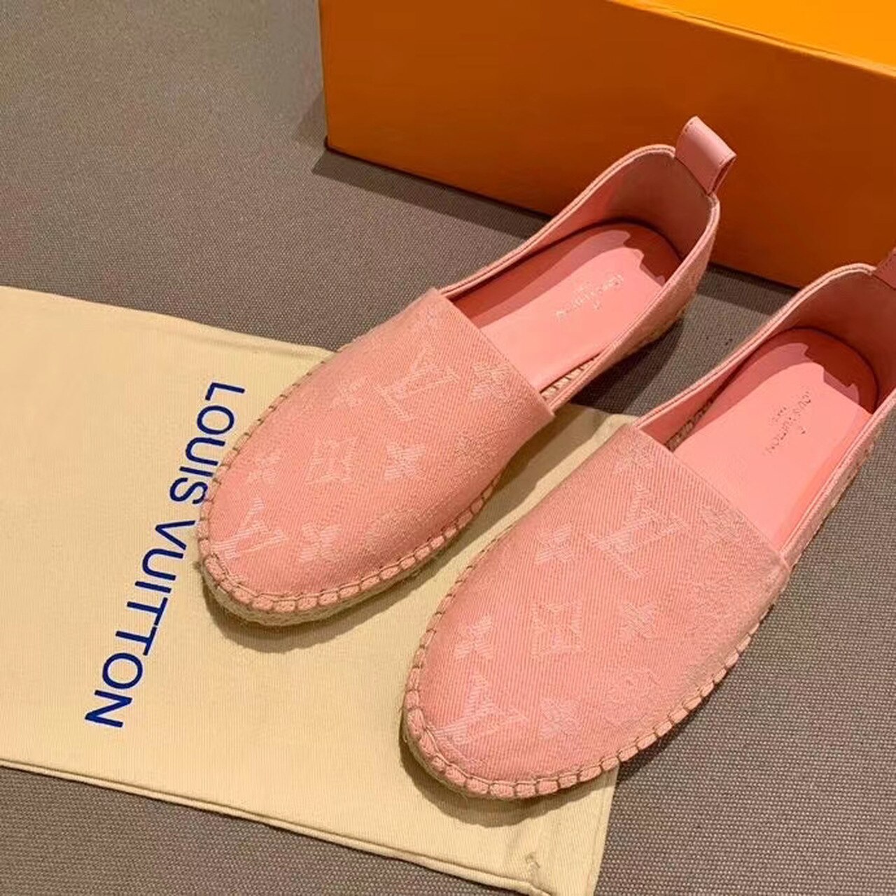 Louis Vuitton Starboard Flat Espadrille Monogram Denim Pink For Women LV 1A9PVL - Soul Replicas