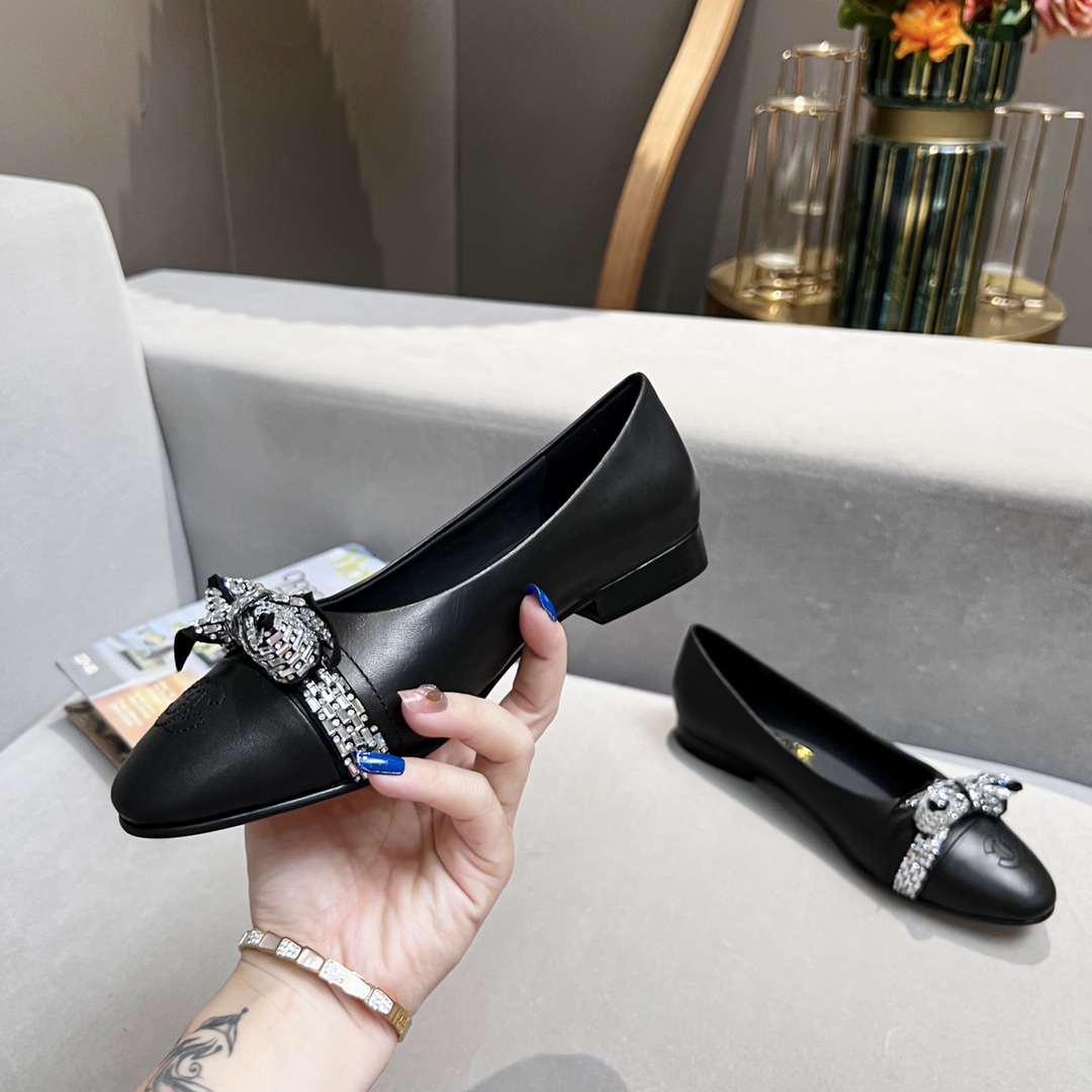 Chanel Women's Ballerinas Black For Women - Soul Replicas