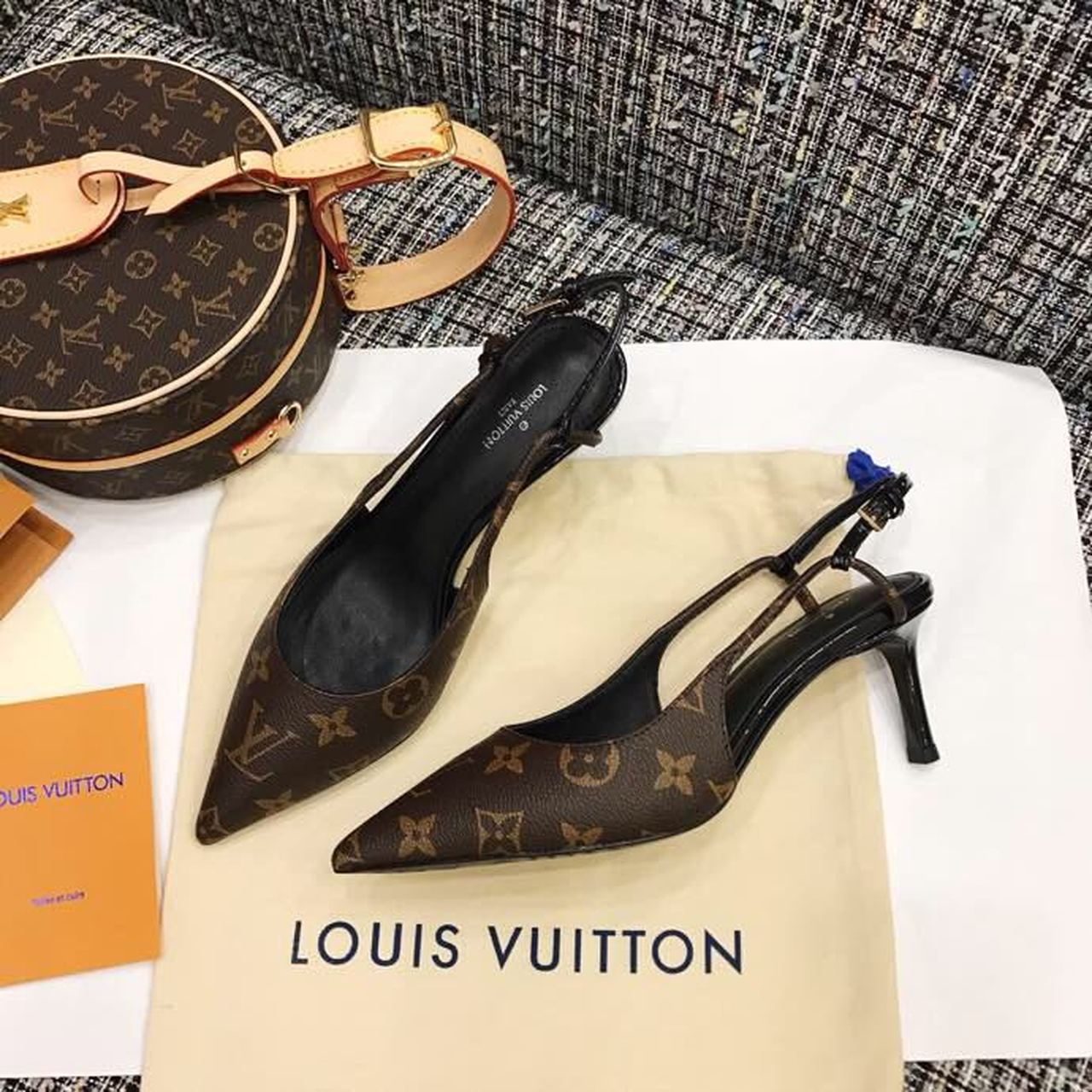 Louis Vuitton Ch?rie Slingback Pump Spring/Summer Collection 1A5BPP Brown - Soul Replicas