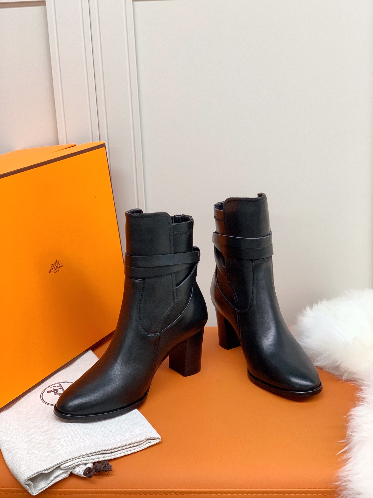 Hermes Frenchie 70 Ankle Boot Black For Women 2.8in/7cm - Soul Replicas