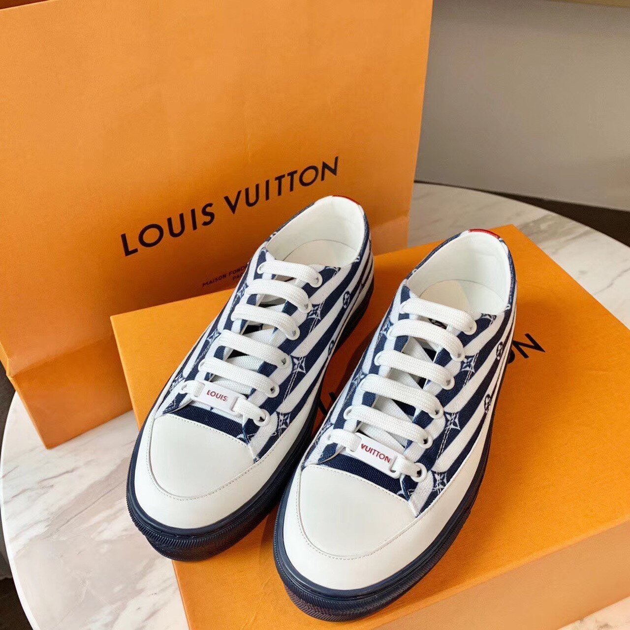 Louis Vuitton Escale Stellar Sneaker Cotton Canvas Blue For Women LV - Soul Replicas
