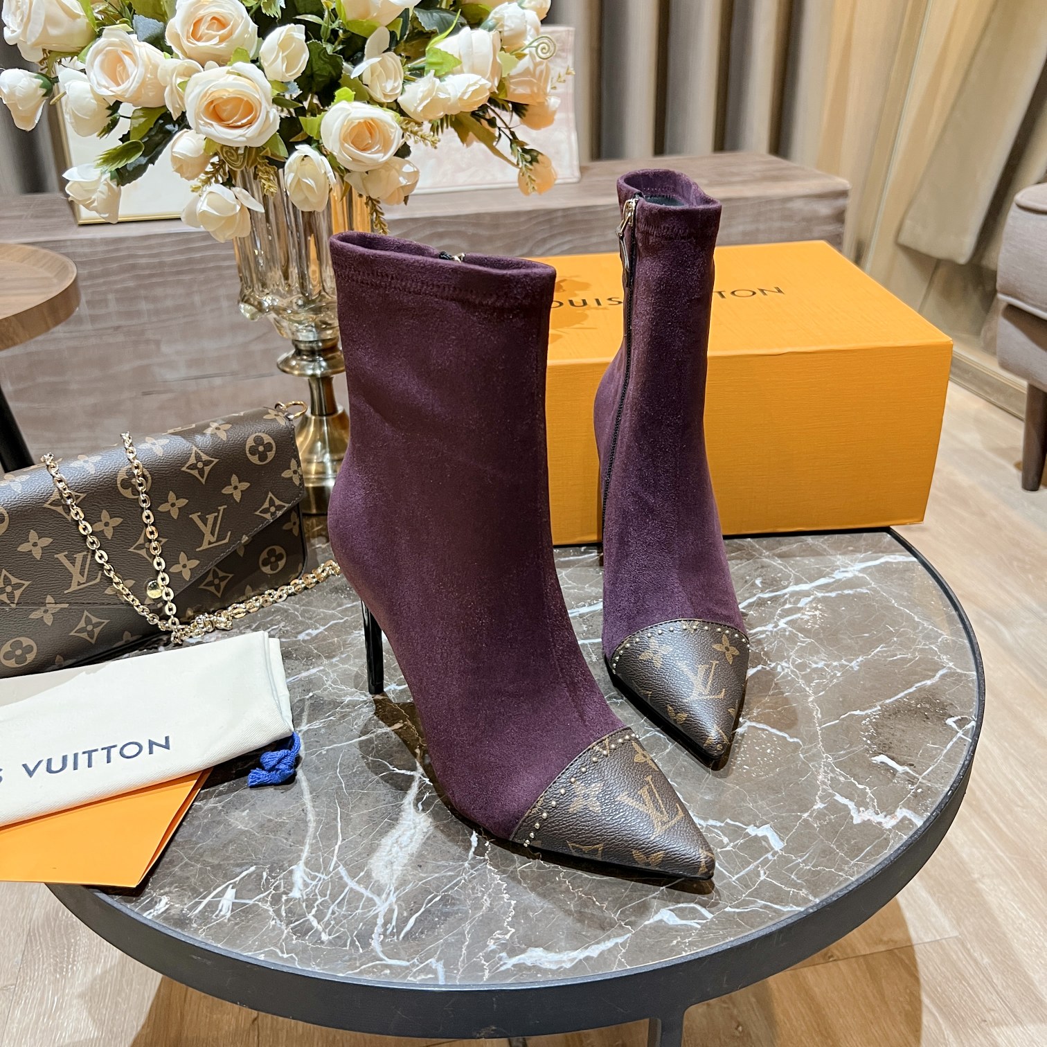 Louis Vuitton Women's Cherie Ankle Boots Violet Women LV - Soul Replicas