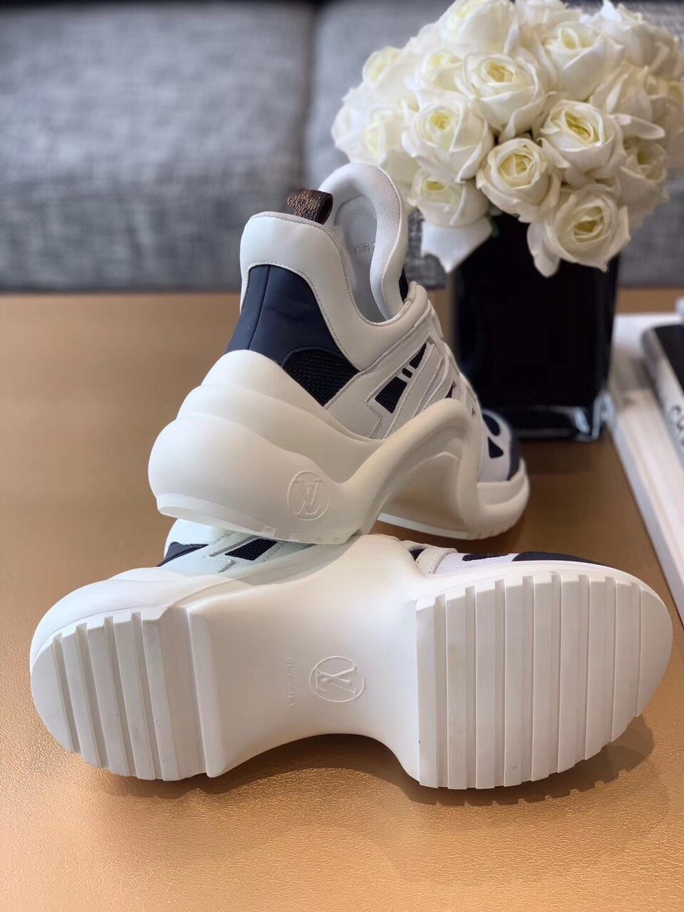 Louis Vuitton LV Archlight Sneaker Mix Of Materials Navy Blue For Women LV - Soul Replicas