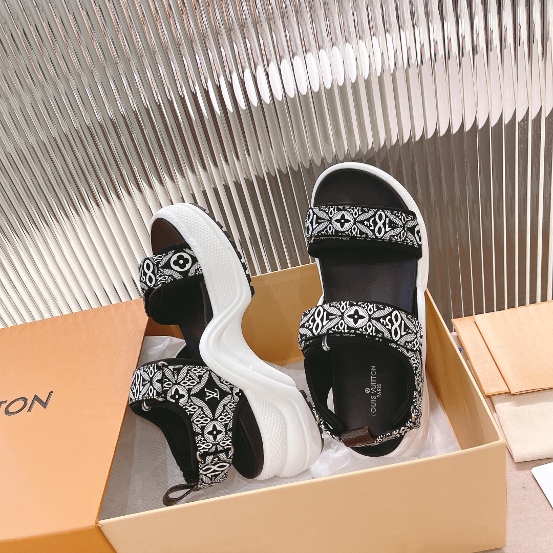 Louis Vuitton Women's LV Archlight Flat Sandal Black For Women LV - Soul Replicas