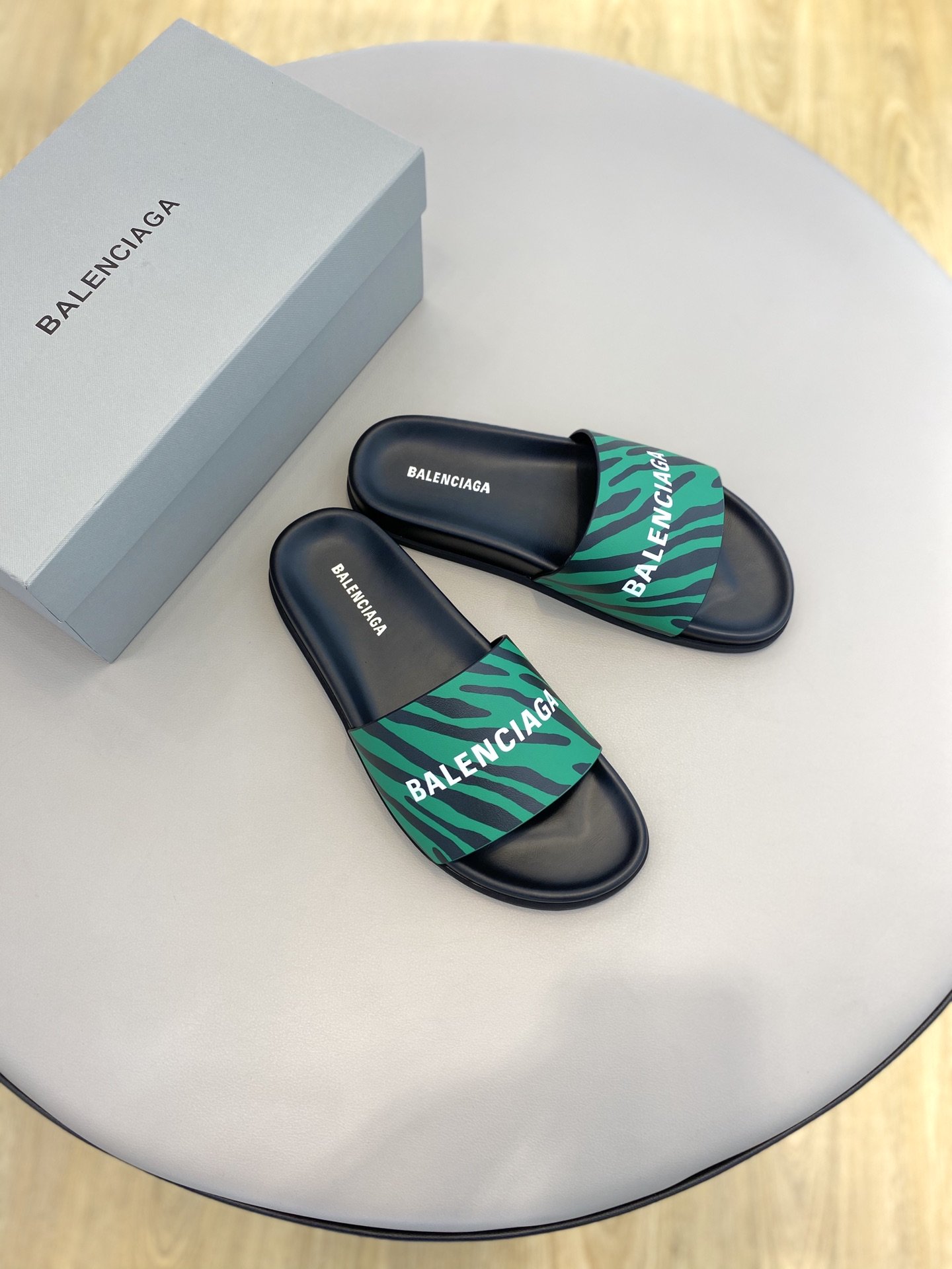 Balenciaga Slide Sandal Green For Women - Soul Replicas