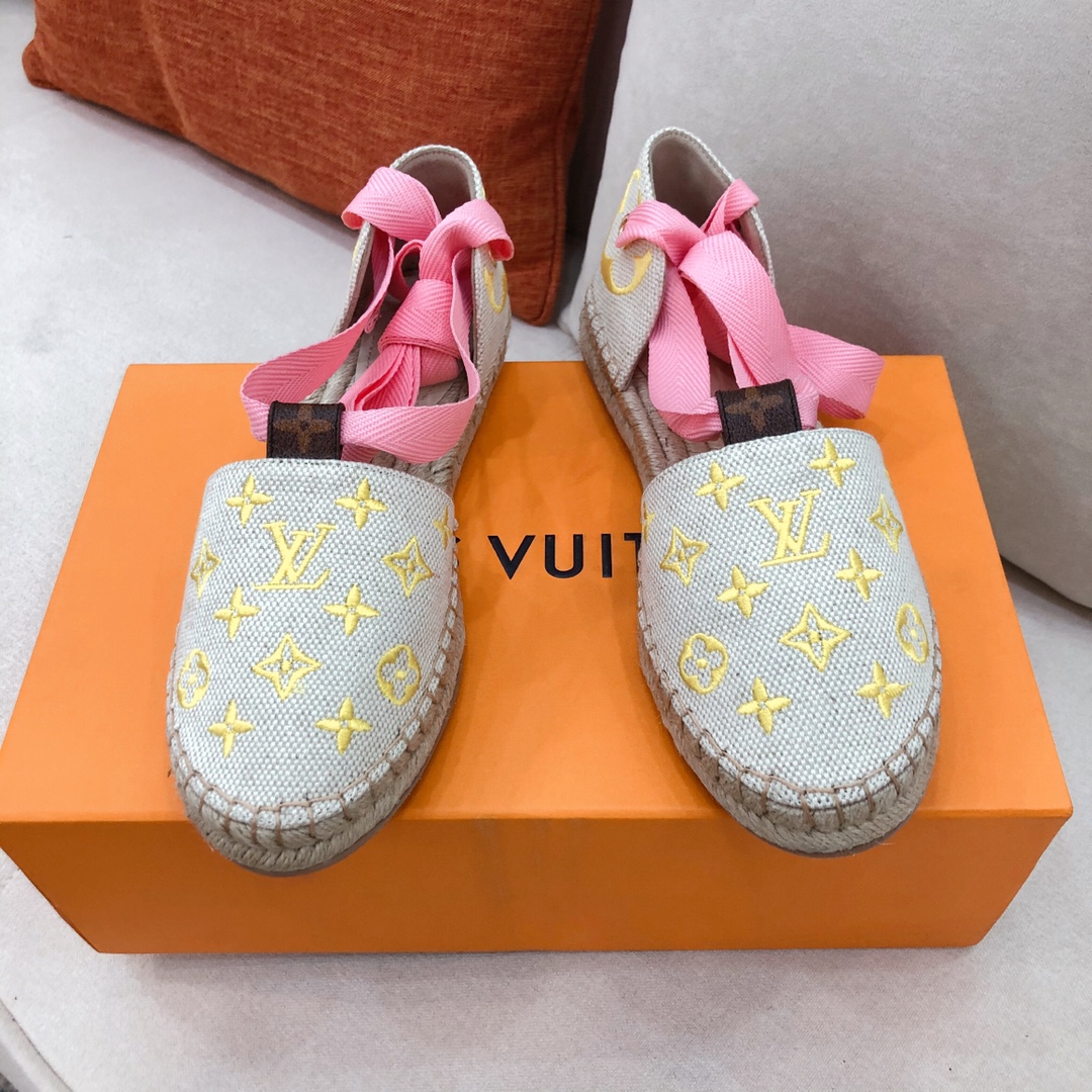 Louis Vuitton Women's Starboard Flat Espadrille Yellow For Women LV - Soul Replicas
