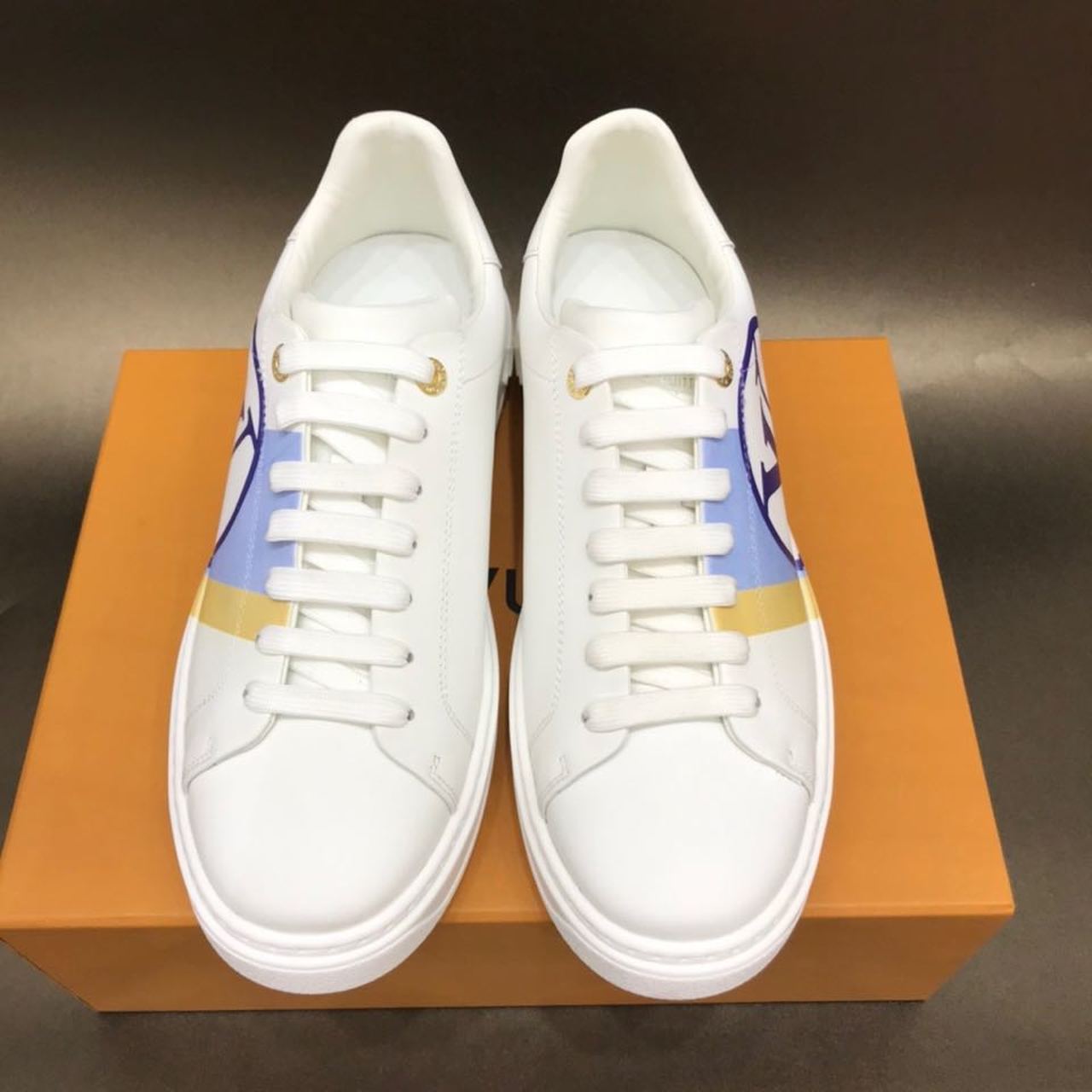 Louis Vuitton Time Out Sneaker White/Blue For Women LV - Soul Replicas