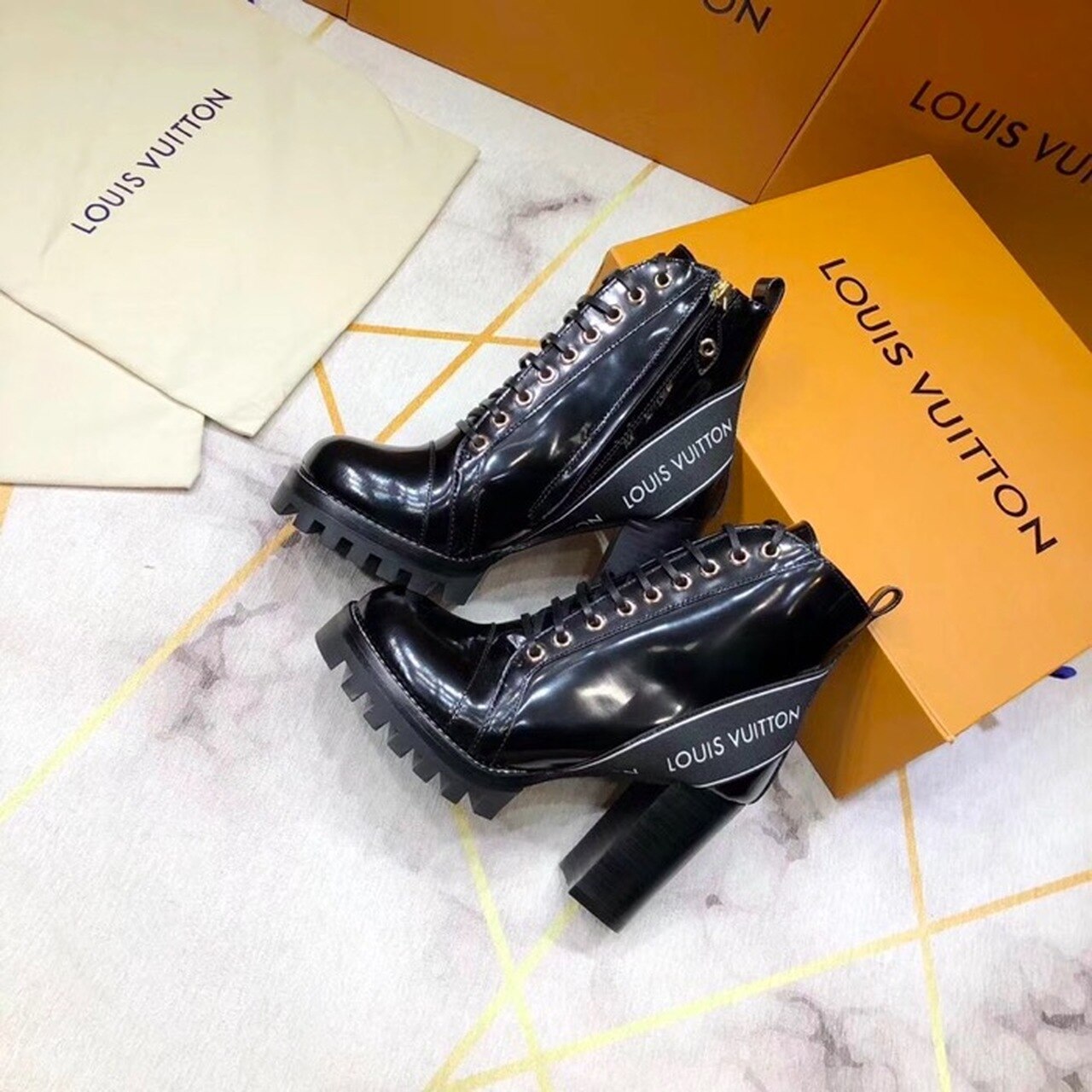 Louis Vuitton Star Trail Ankle Boot Black For Women LV - Soul Replicas