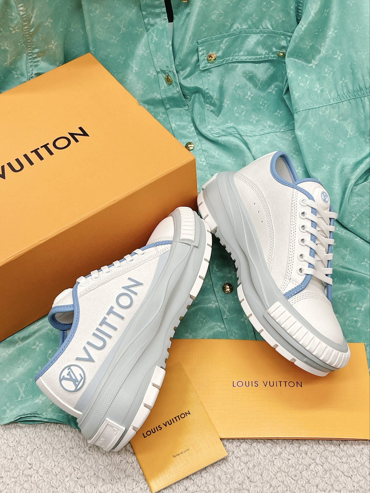 Louis Vuitton Women's LV Squad Sneaker Blue For Women LV - Soul Replicas