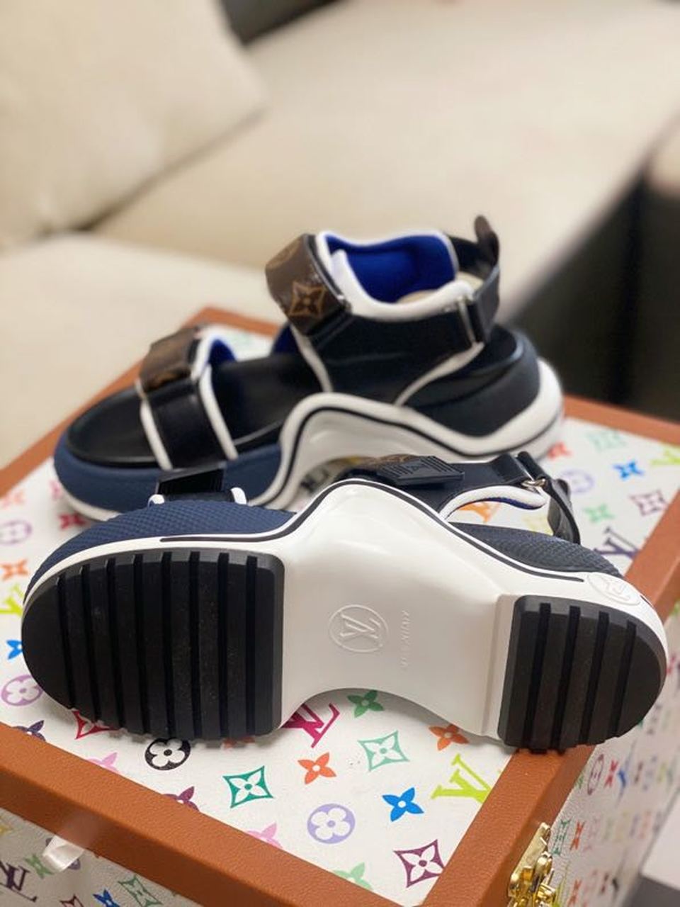 Louis Vuitton LV Archlight Flat Sandal Satin Black/Brown For Women LV - Soul Replicas