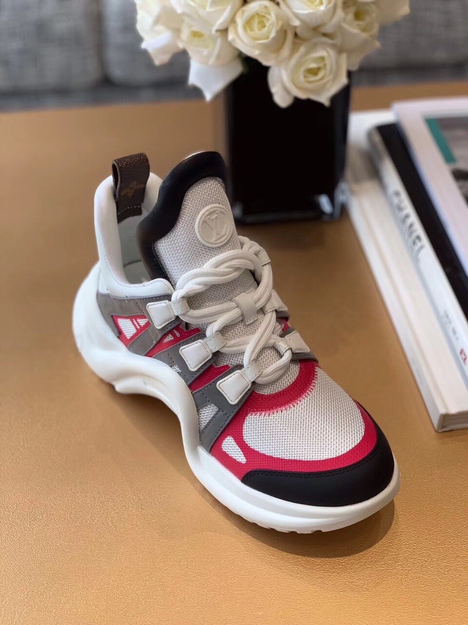 Louis Vuitton Archlight Sneakers Calfskin Leather Fall/Winter Collection White/Pink/Black - Soul Replicas