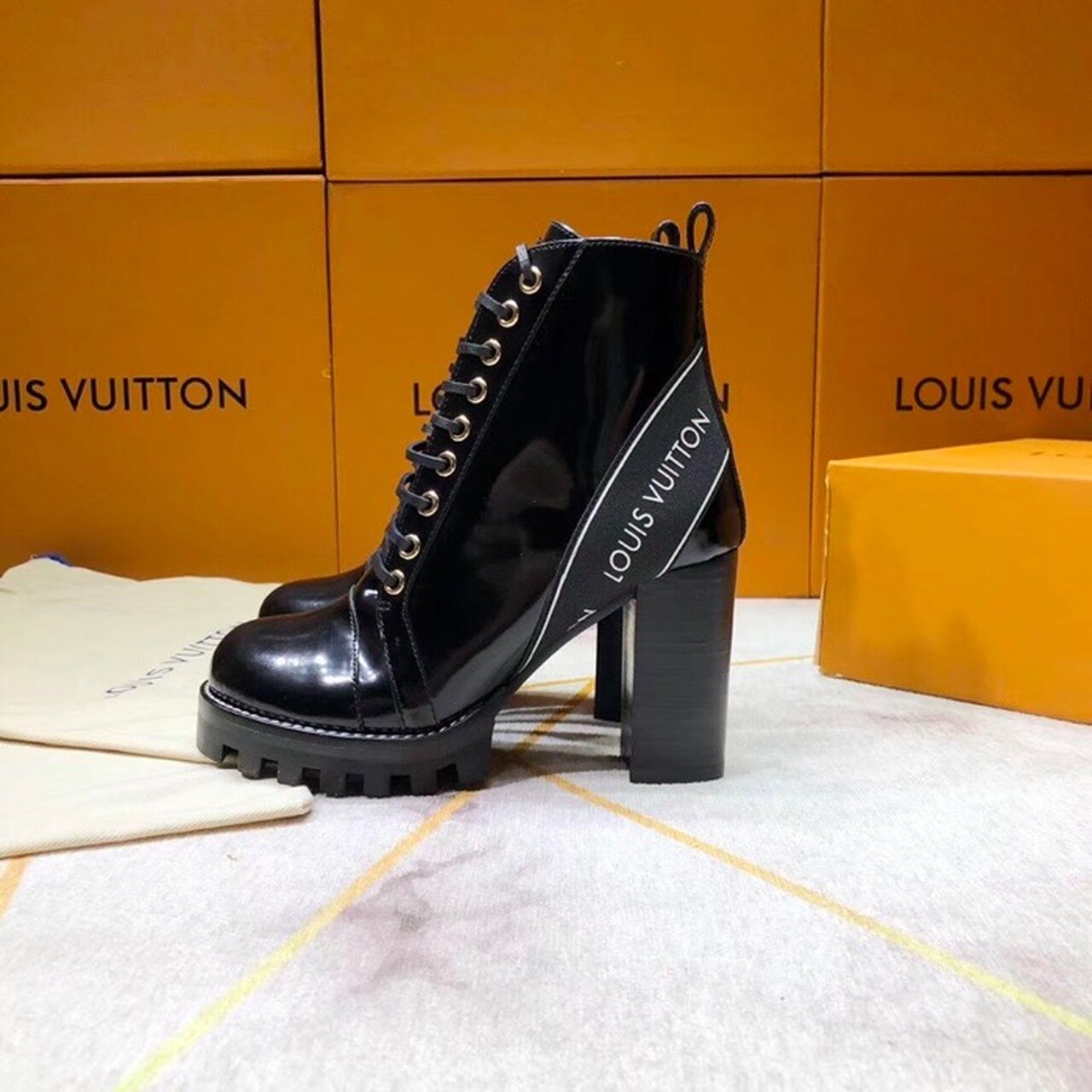 Louis Vuitton Star Trail Ankle Boot Black For Women LV - Soul Replicas