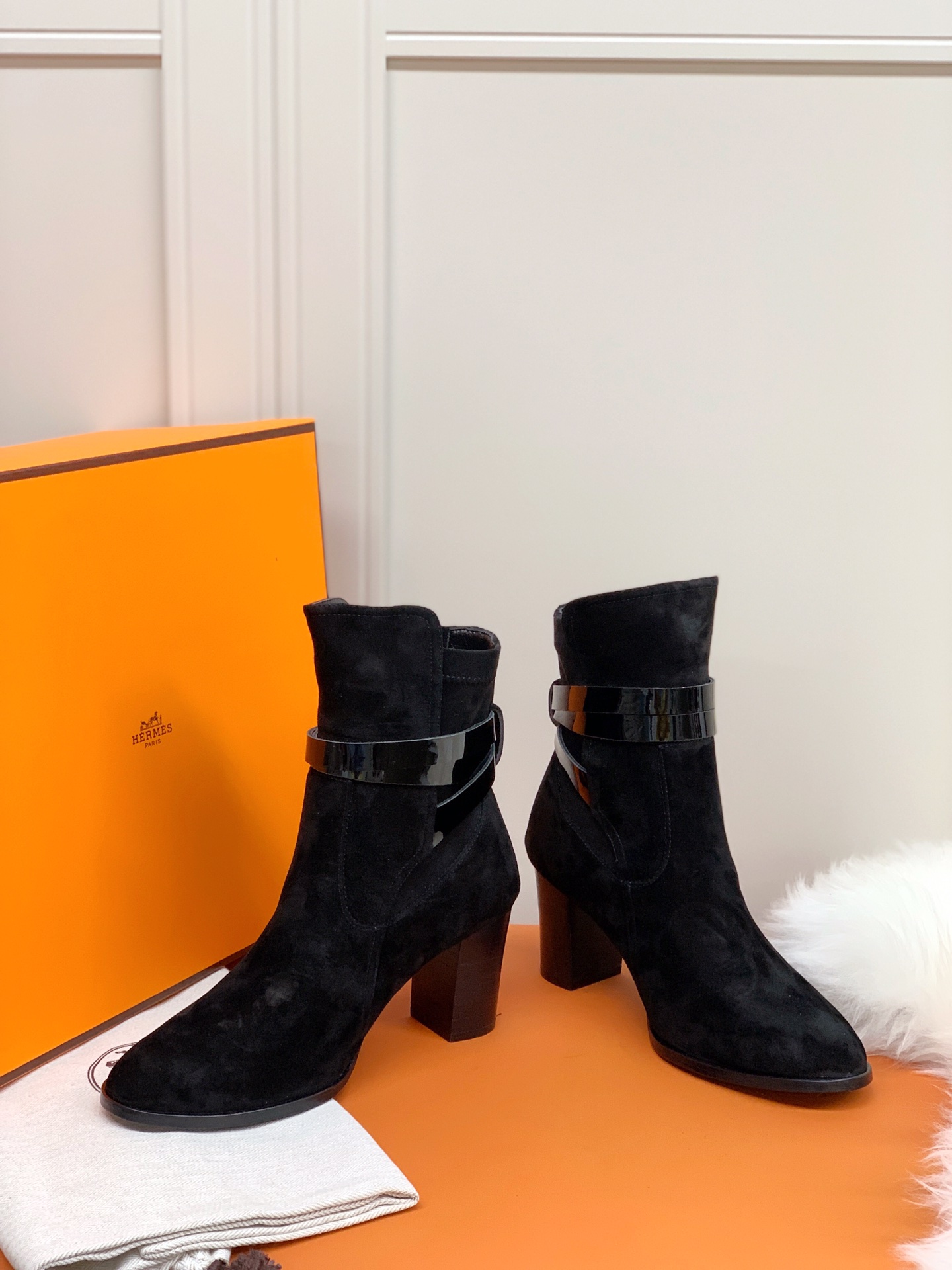 Hermes Frenchie 70 Ankle Boot Black For Women 2.8in/7cm - Soul Replicas