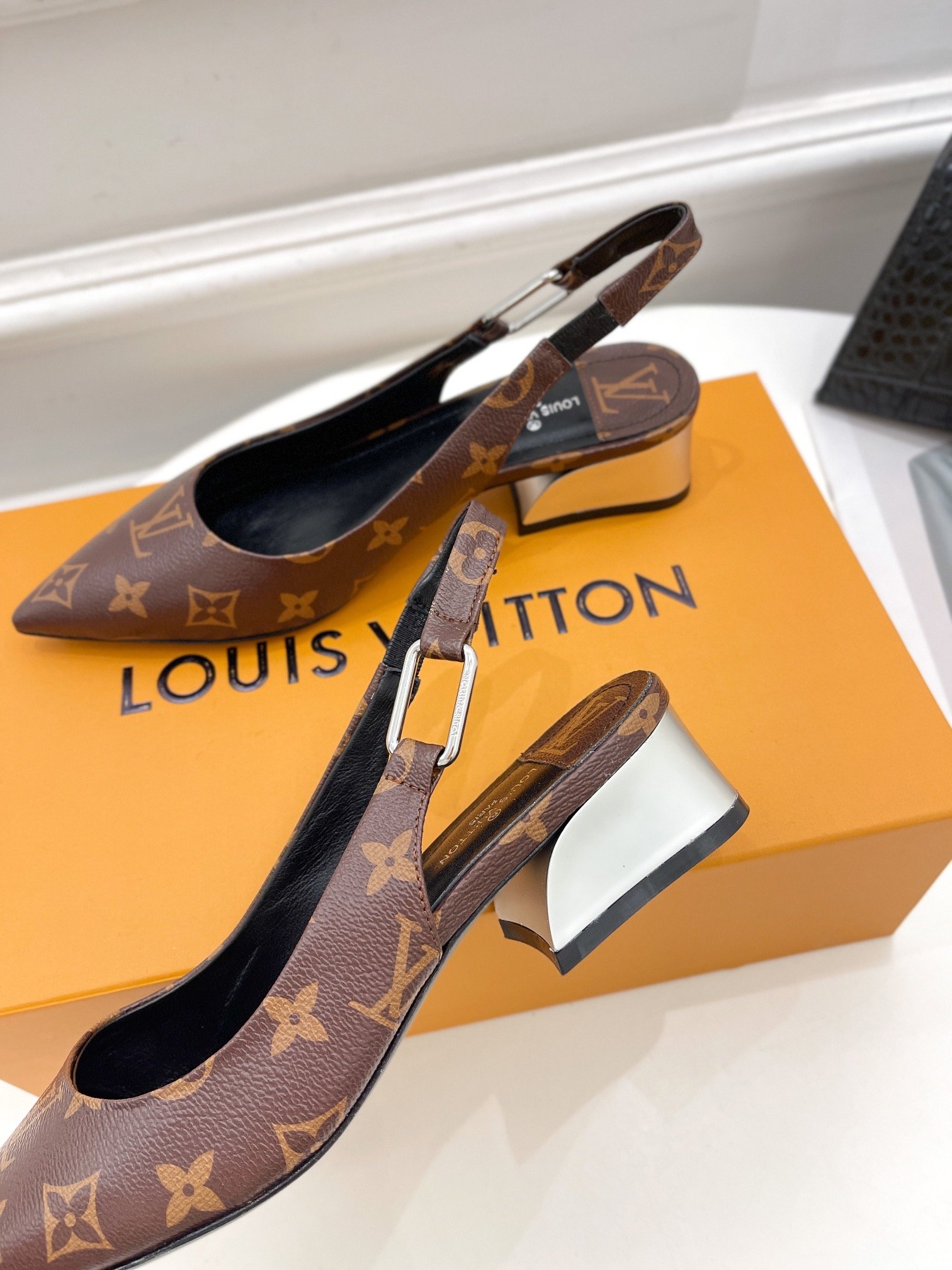 Louis Vuitton Magnetic Slingback Pump Brown For Women LV - Soul Replicas