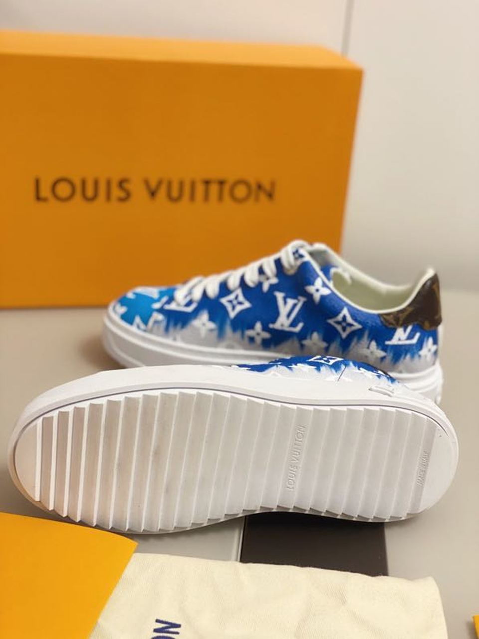 Louis Vuitton Time Out Sneaker Blue For Women LV - Soul Replicas