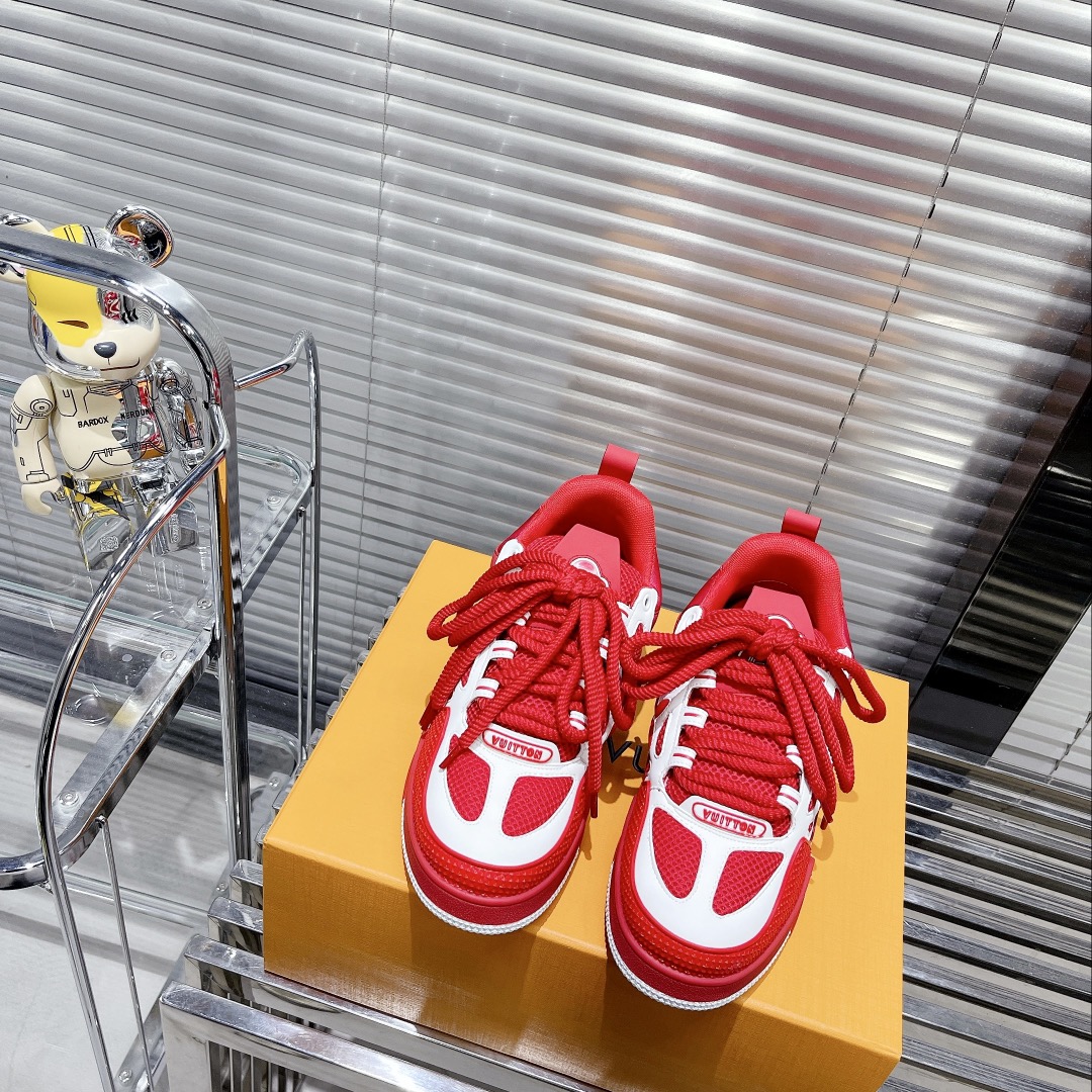 Louis Vuitton Women's Skate Sneakers Red For Women LV - Soul Replicas