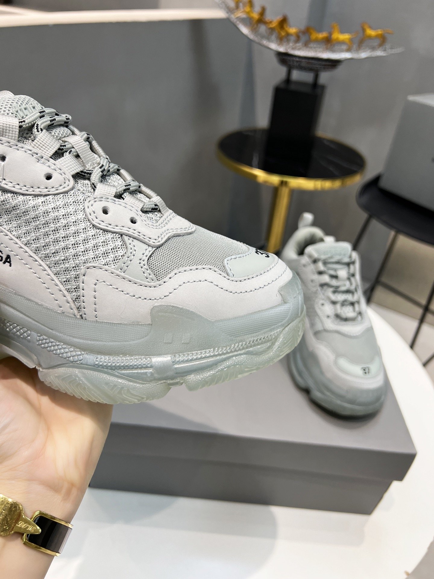 Balenciaga Triple S Trainers Clear Sole White For Women - Soul Replicas