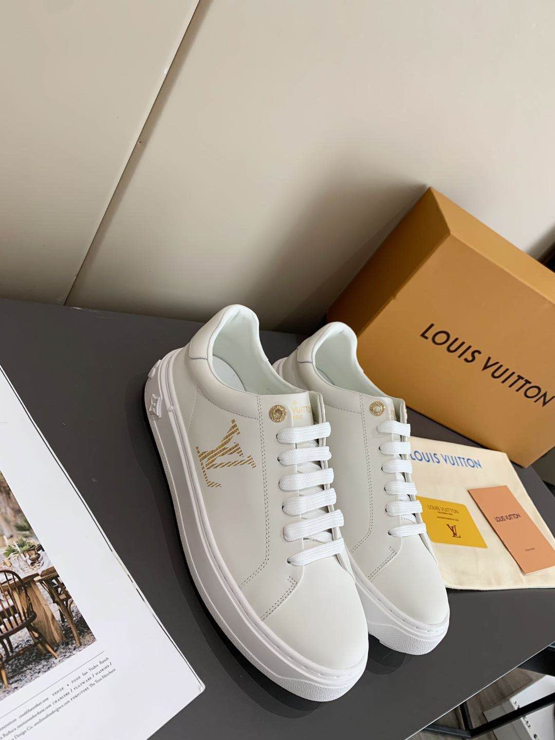 Louis Vuitton Time Out Sneaker White For Women LV - Soul Replicas