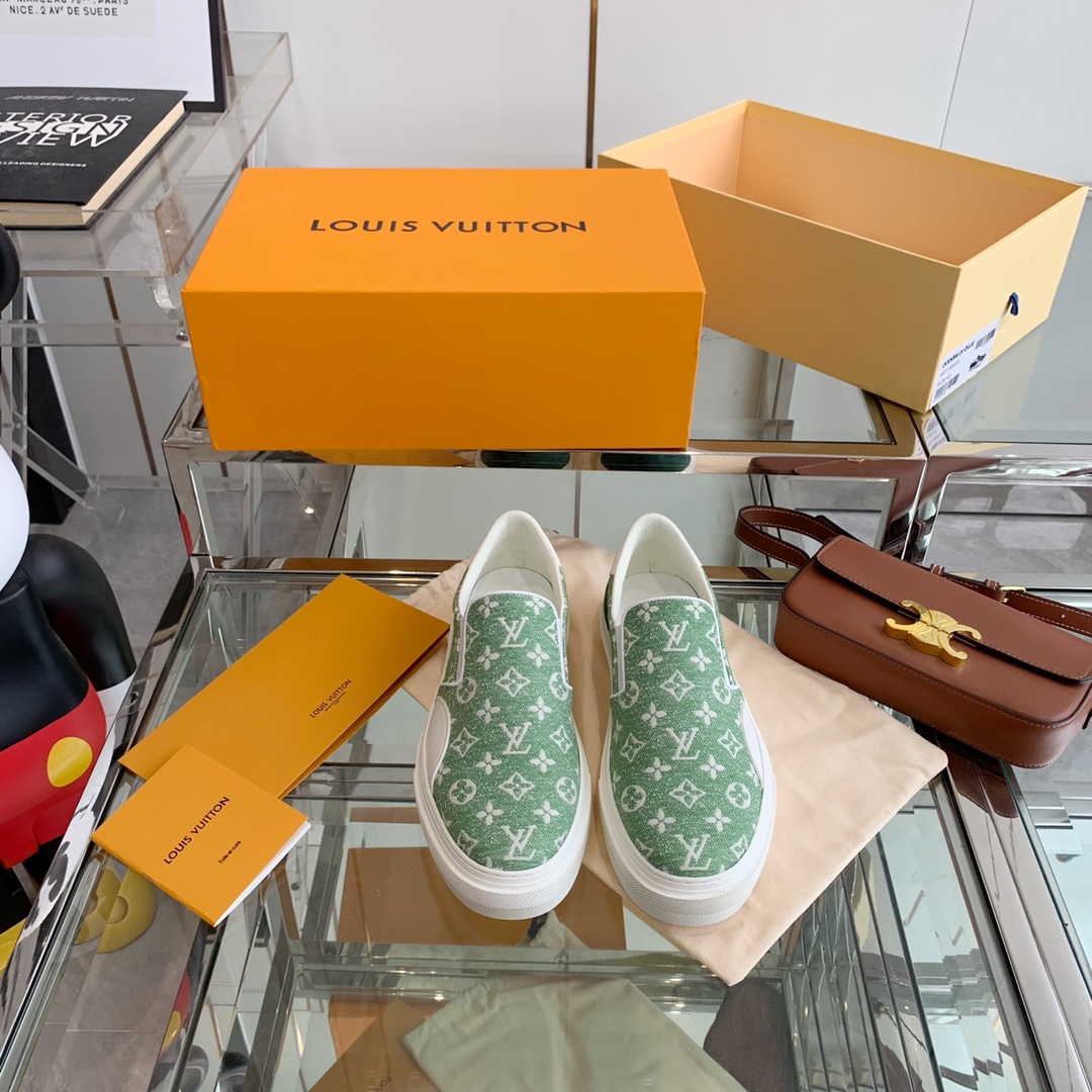 Louis Vuitton Women's Trocadero Slip On Green For Women LV - Soul Replicas
