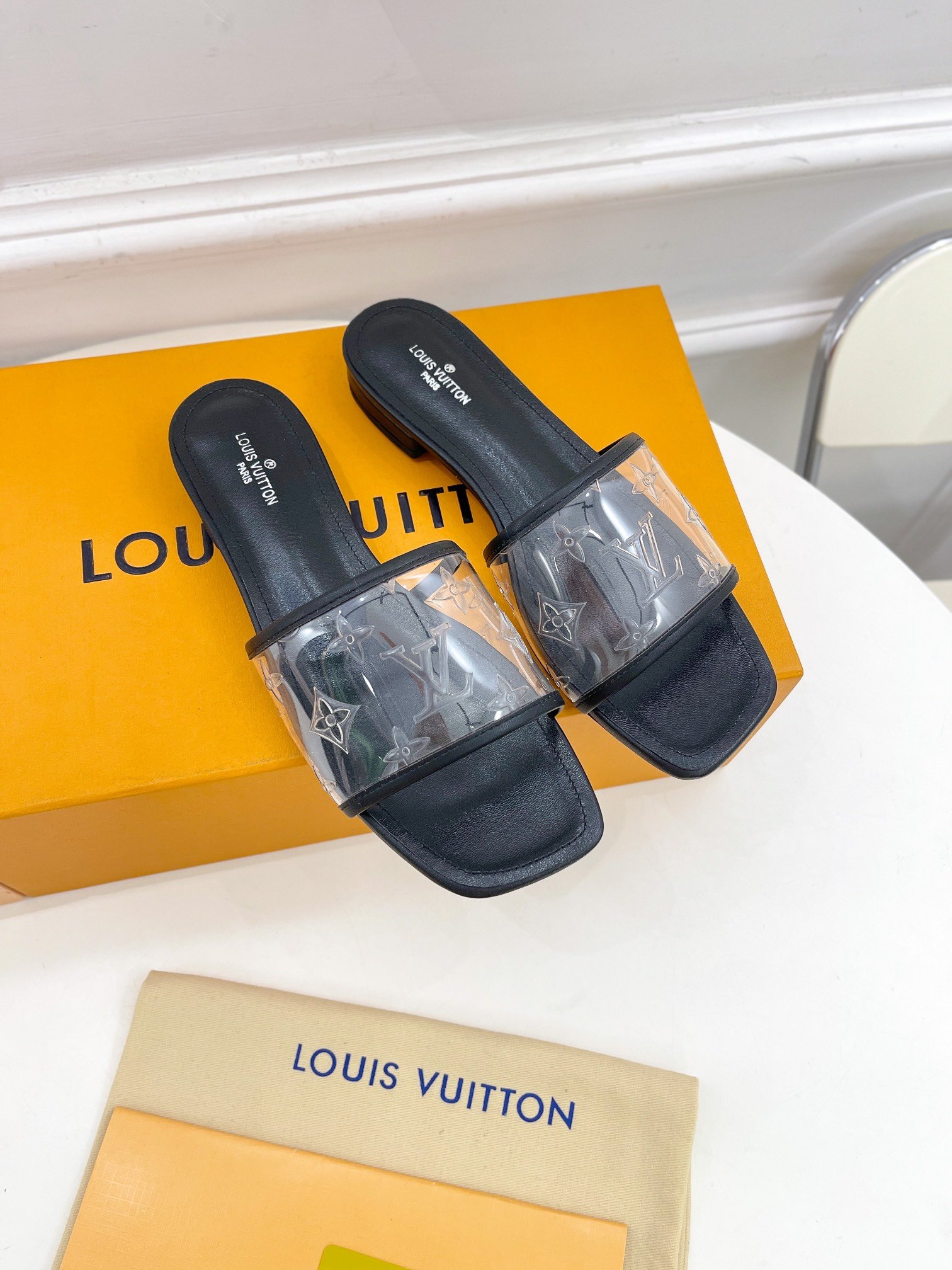 Louis Vuitton Women's Revival Flat Mule Black For Women LV - Soul Replicas