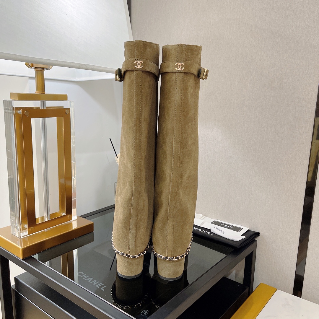 Chanel Women's High Boots Brown For Women 2.5in/6.5cm - Soul Replicas