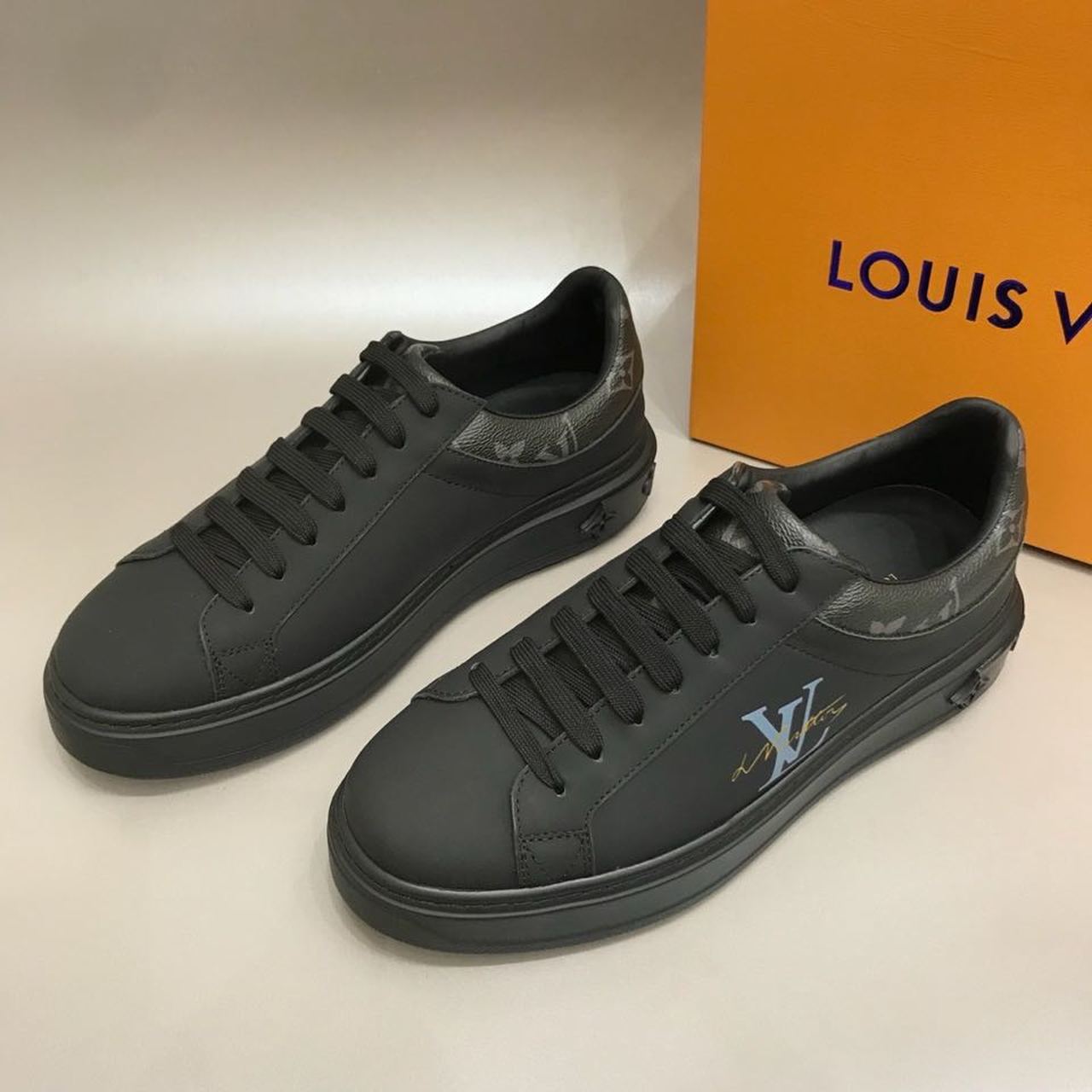 Louis Vuitton Time Out Sneaker Black For Women LV - Soul Replicas