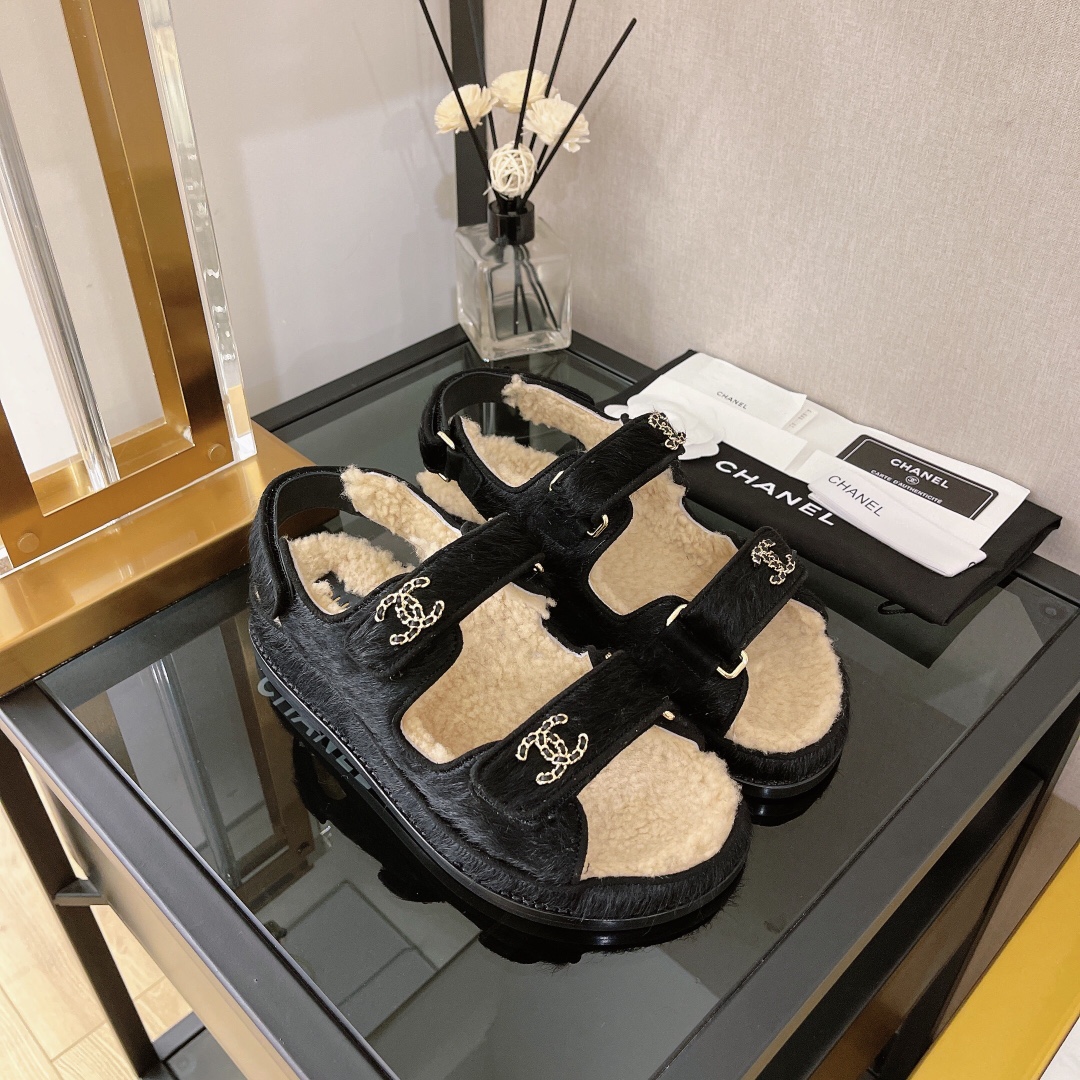Chanel Women's Sandals With Lining Black For Women - Soul Replicas