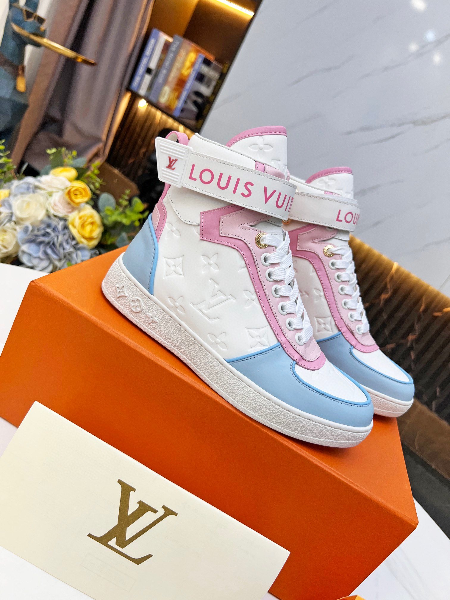 Louis Vuitton Women's Boombox Sneaker Boot Pink For Women LV - Soul Replicas