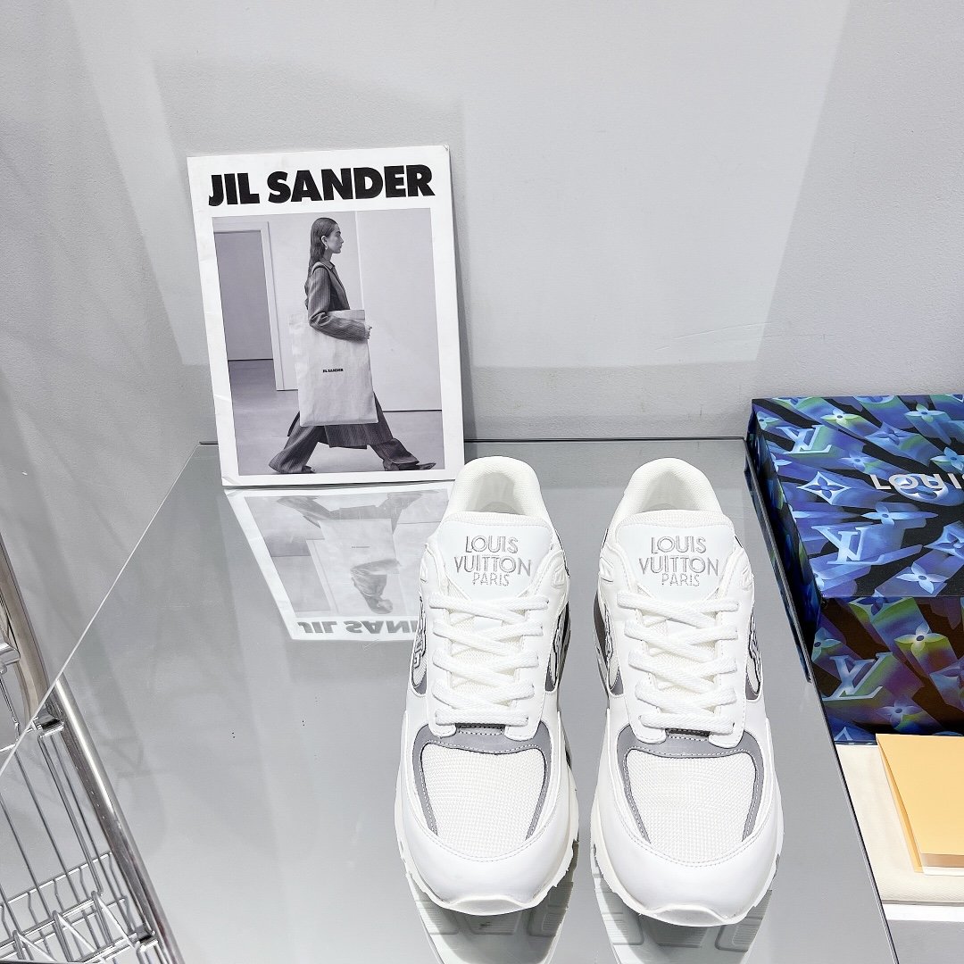 Louis Vuitton Run Away Sneaker Iridescent Textile White For Women LV - Soul Replicas