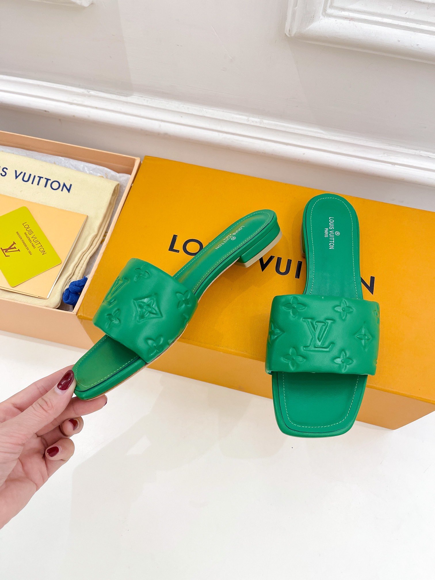 Louis Vuitton Women's Revival Flat Mule Green For Women LV 1A9P5L - Soul Replicas