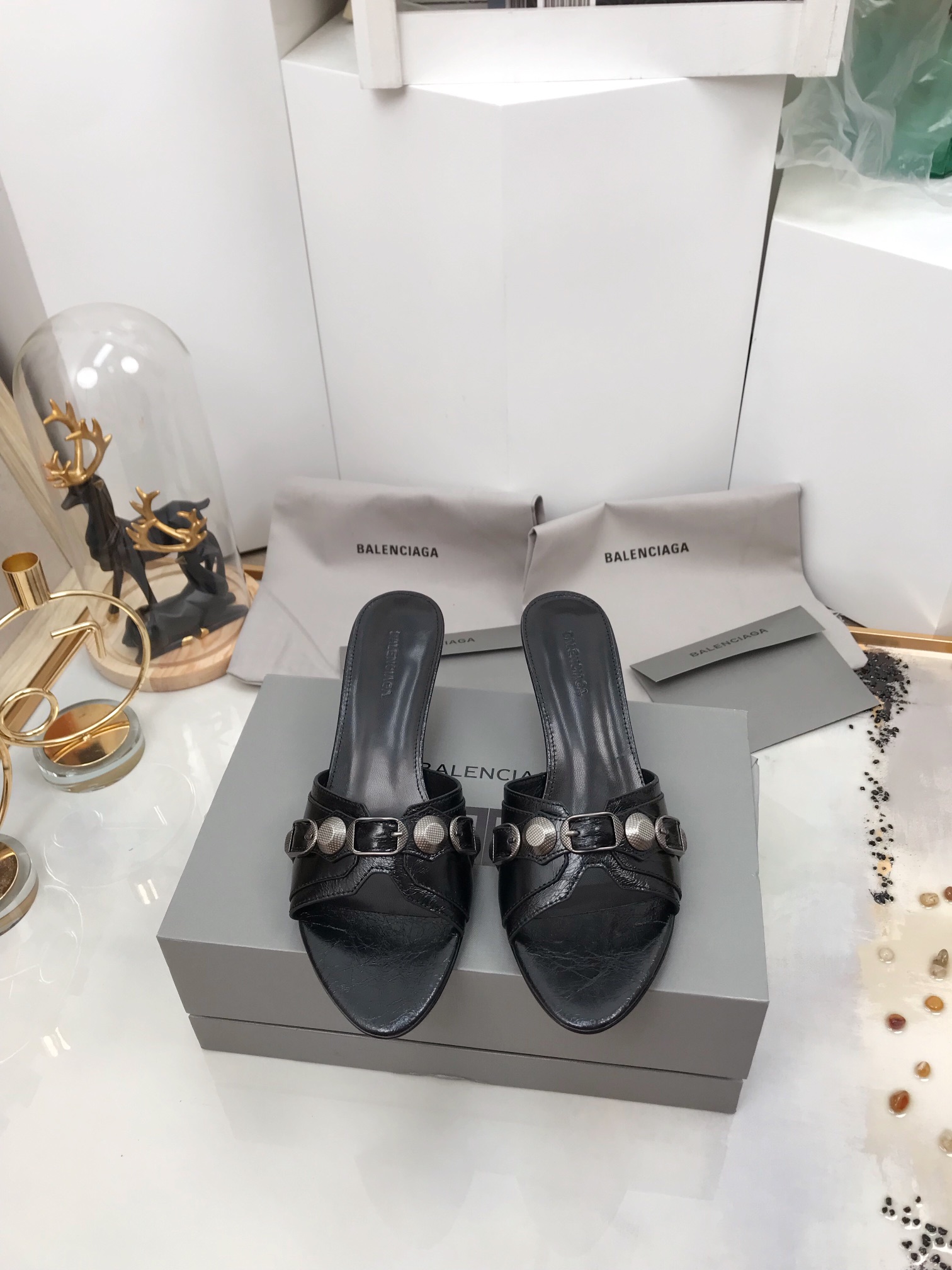 Balenciaga Cagole Sandal Black For Women 694350WAD4E1081 - Soul Replicas