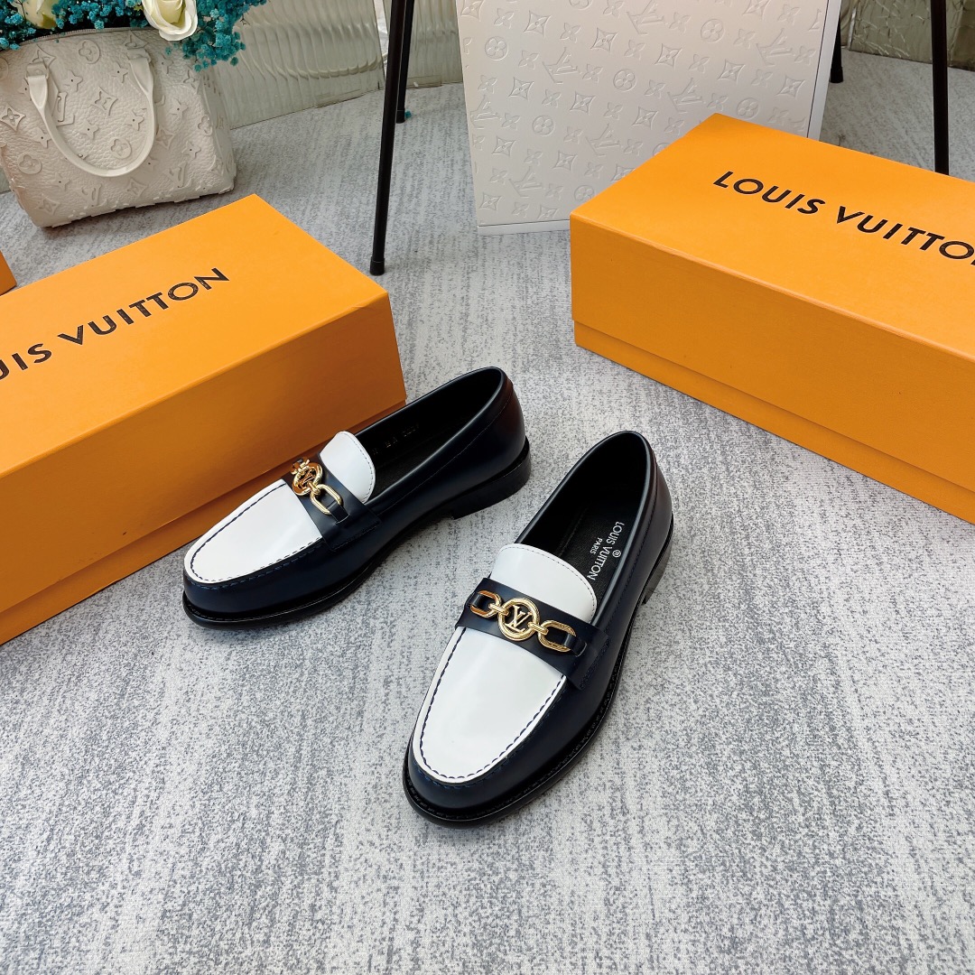 Louis Vuitton Women's Chess Flat Loafe Black And White For Women LV - Soul Replicas